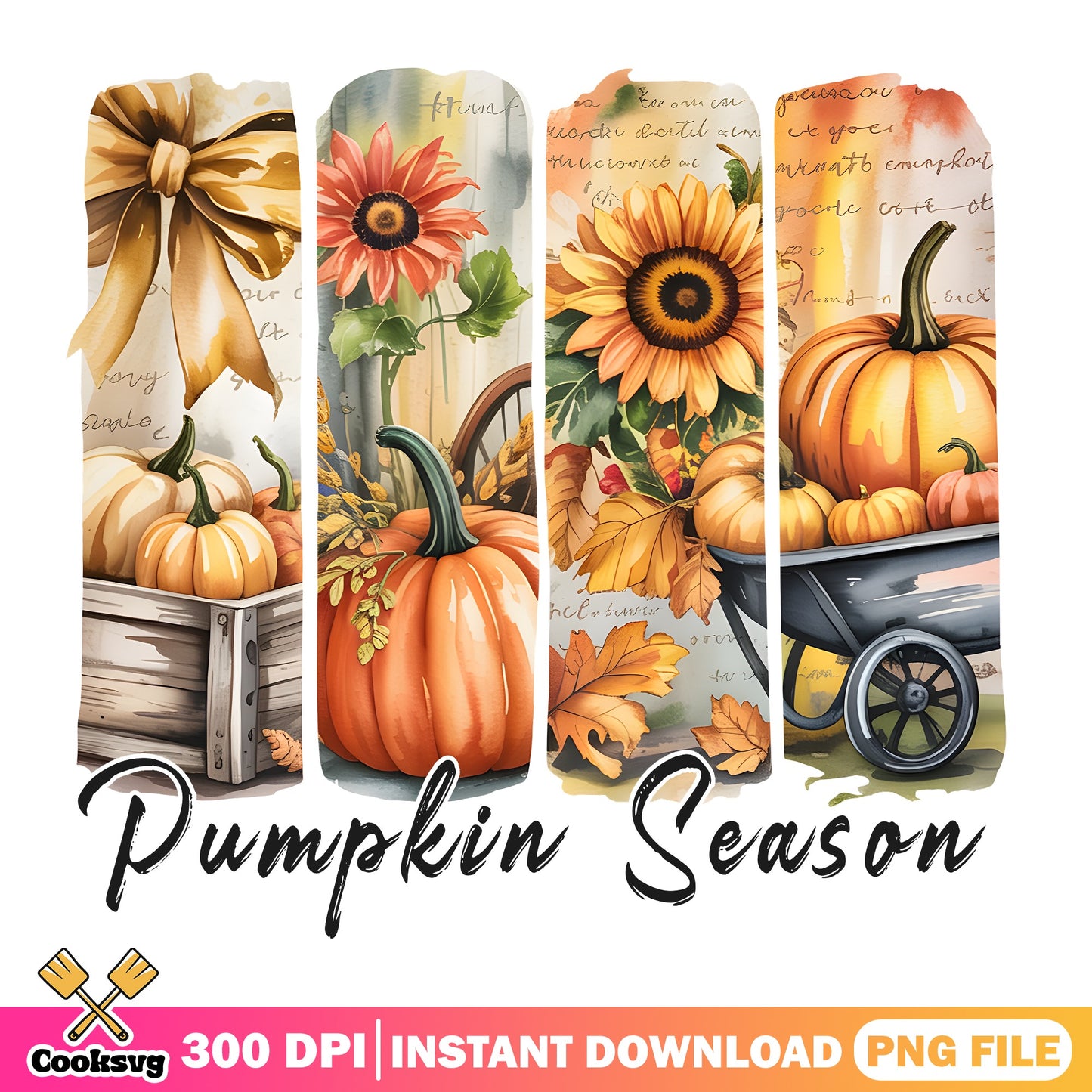 Pumpkin Season PNG, Fall Autumn Sunflower PNG, Thanksgiving PNG