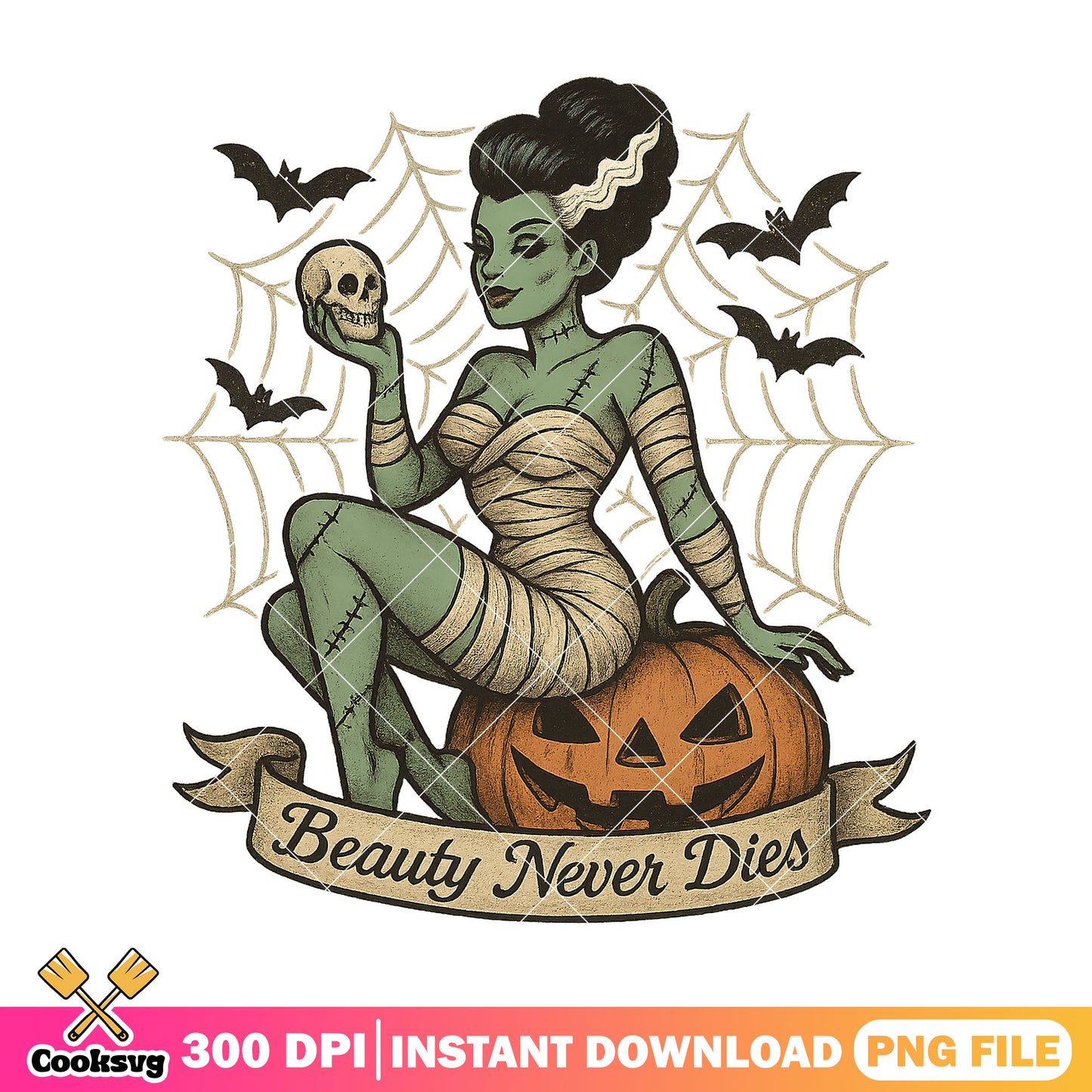 Pumpkin beauty never dies png, halloween fun png, halloween beauty png