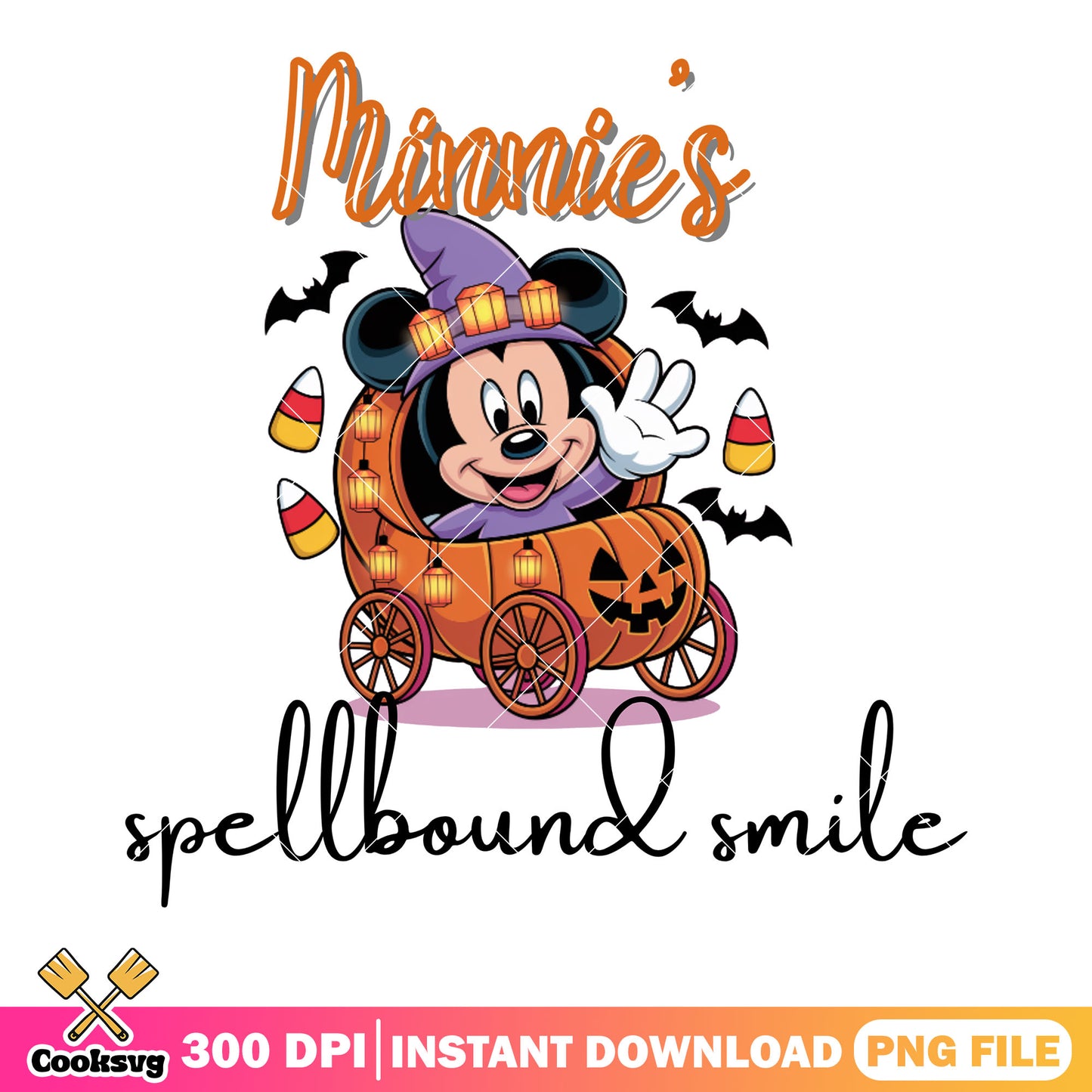 Pumpkin carriage mickey png, candy corn png, jack o lantern png