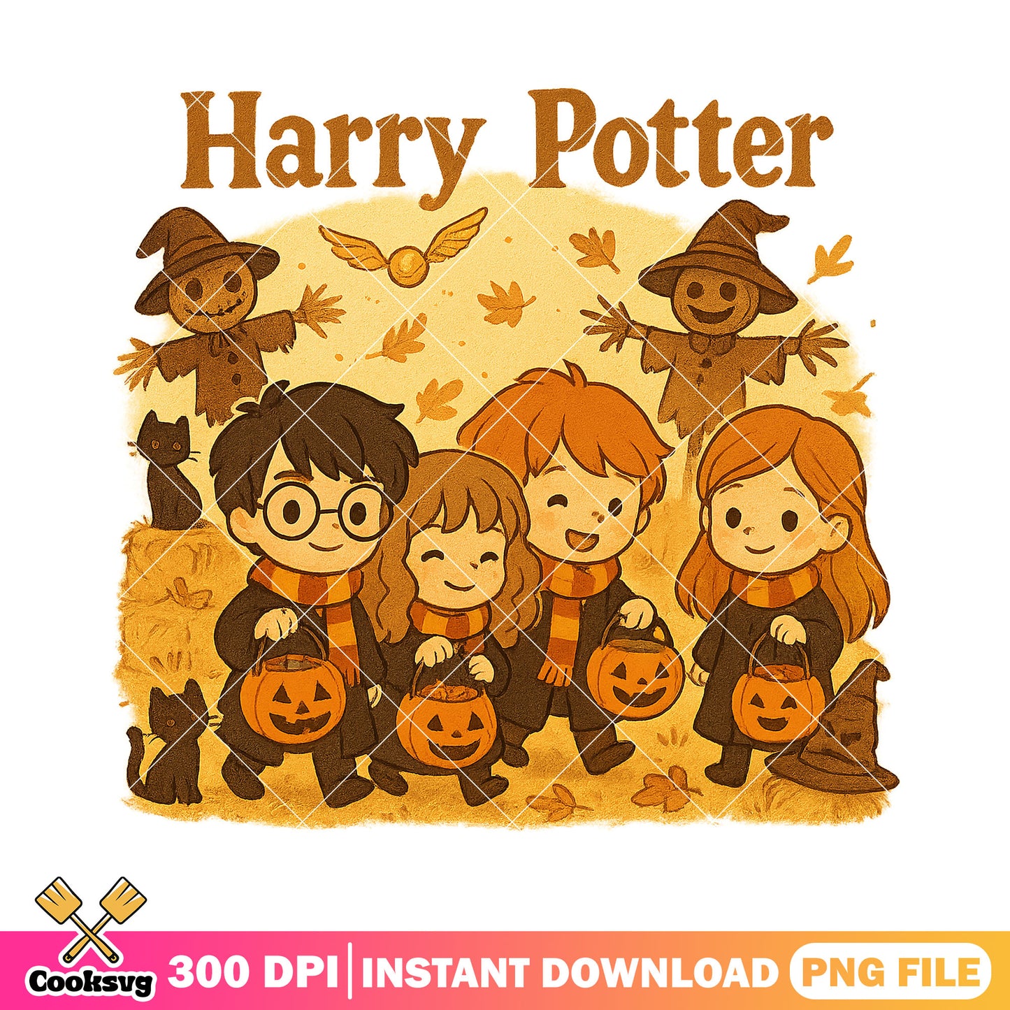 Pumpkin witch harry potter png, happy halloween png, scary movies png