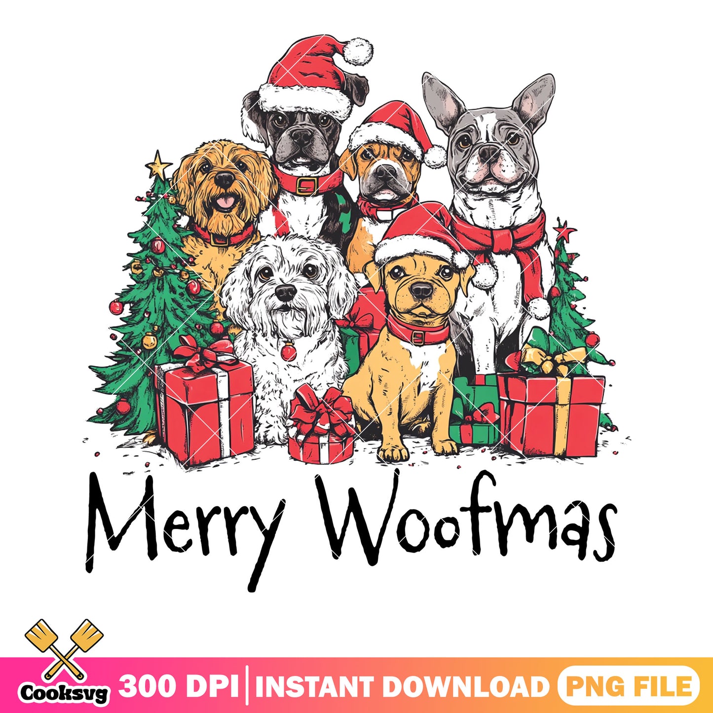 Puppy christmas gifts png, merry christmas png, christmas puppy png