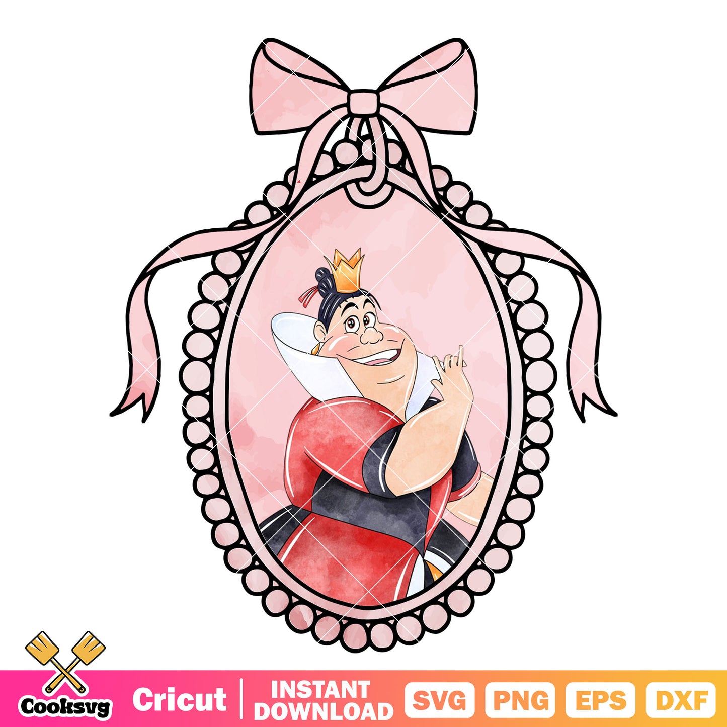 Queen of hearts disney bow tie mirror png, queen of hearts png