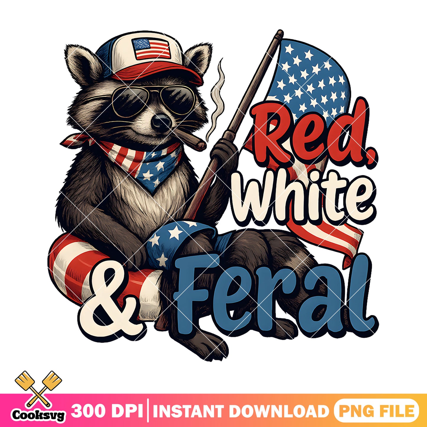 Raccoon red white feral png, Raccoon feral png, red white feral png