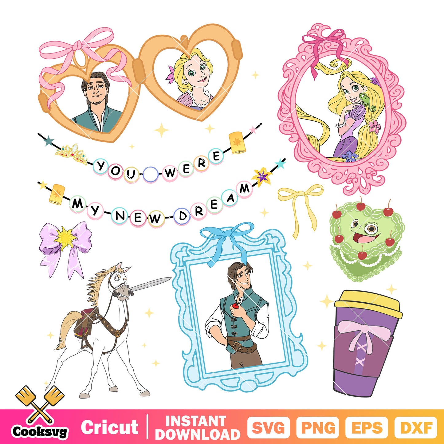 Rapunzel princess and Flynn Rider png, rapunzel disney png