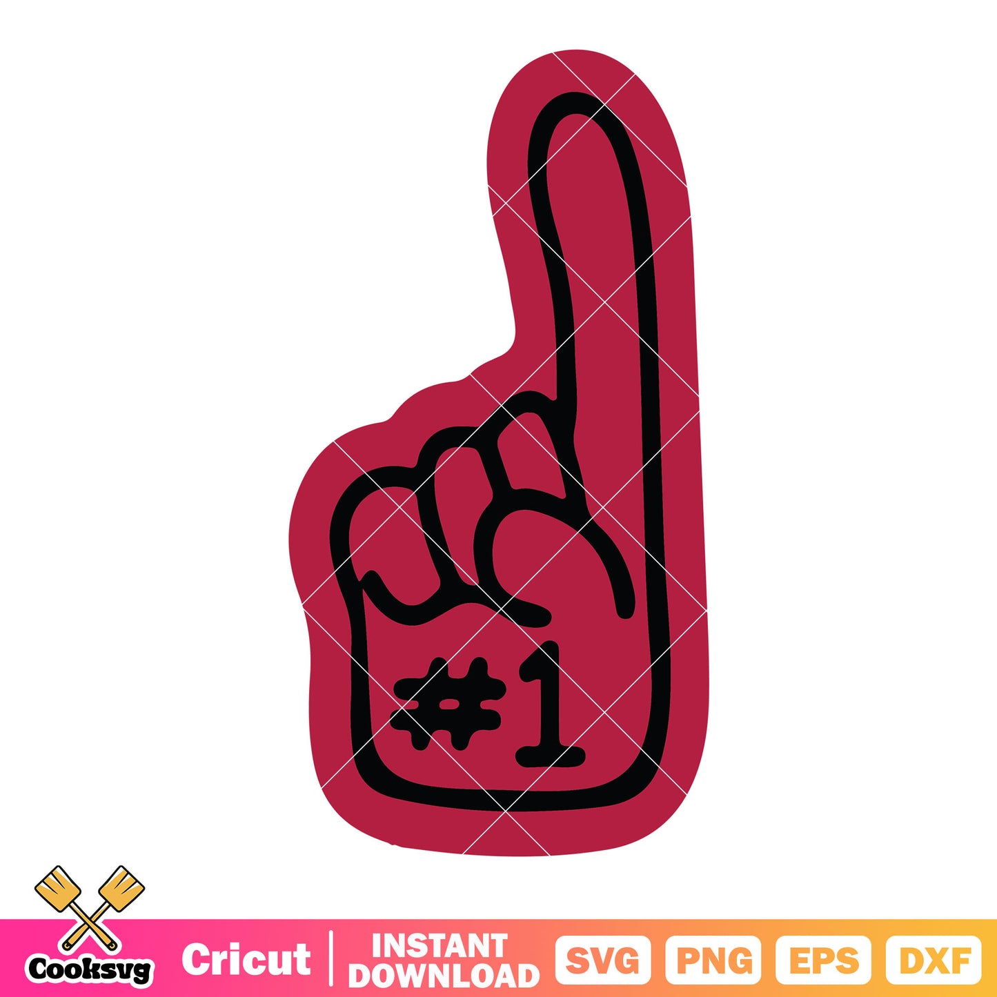 Red foam finger svg, nfl football svg, arizona carinal svg