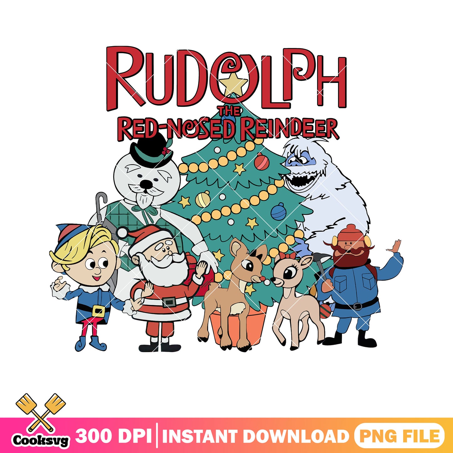 Red nosed reindeer xmas png, christmas tree png, christmas holidays png