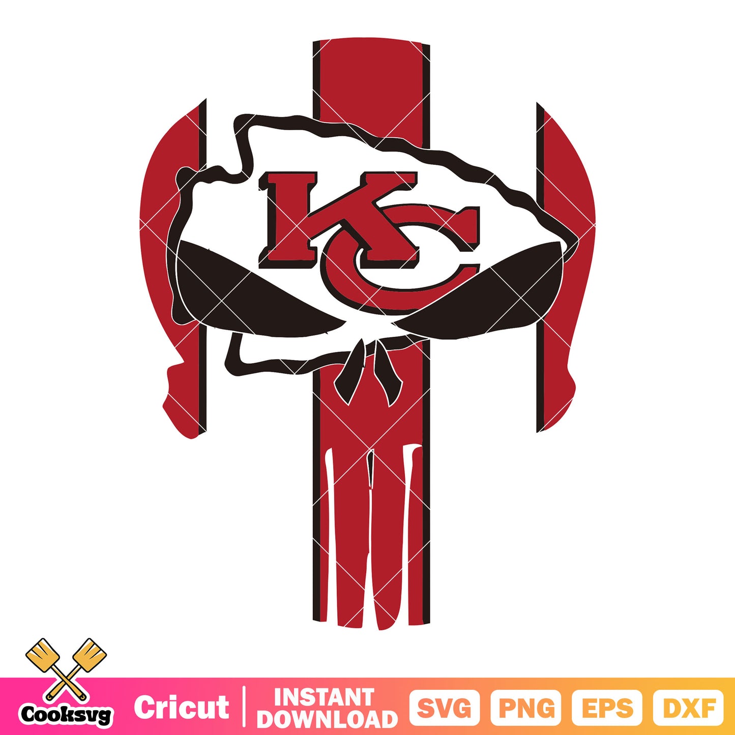 Red skull kansas city svg, chiefs svg, afc championship game svg