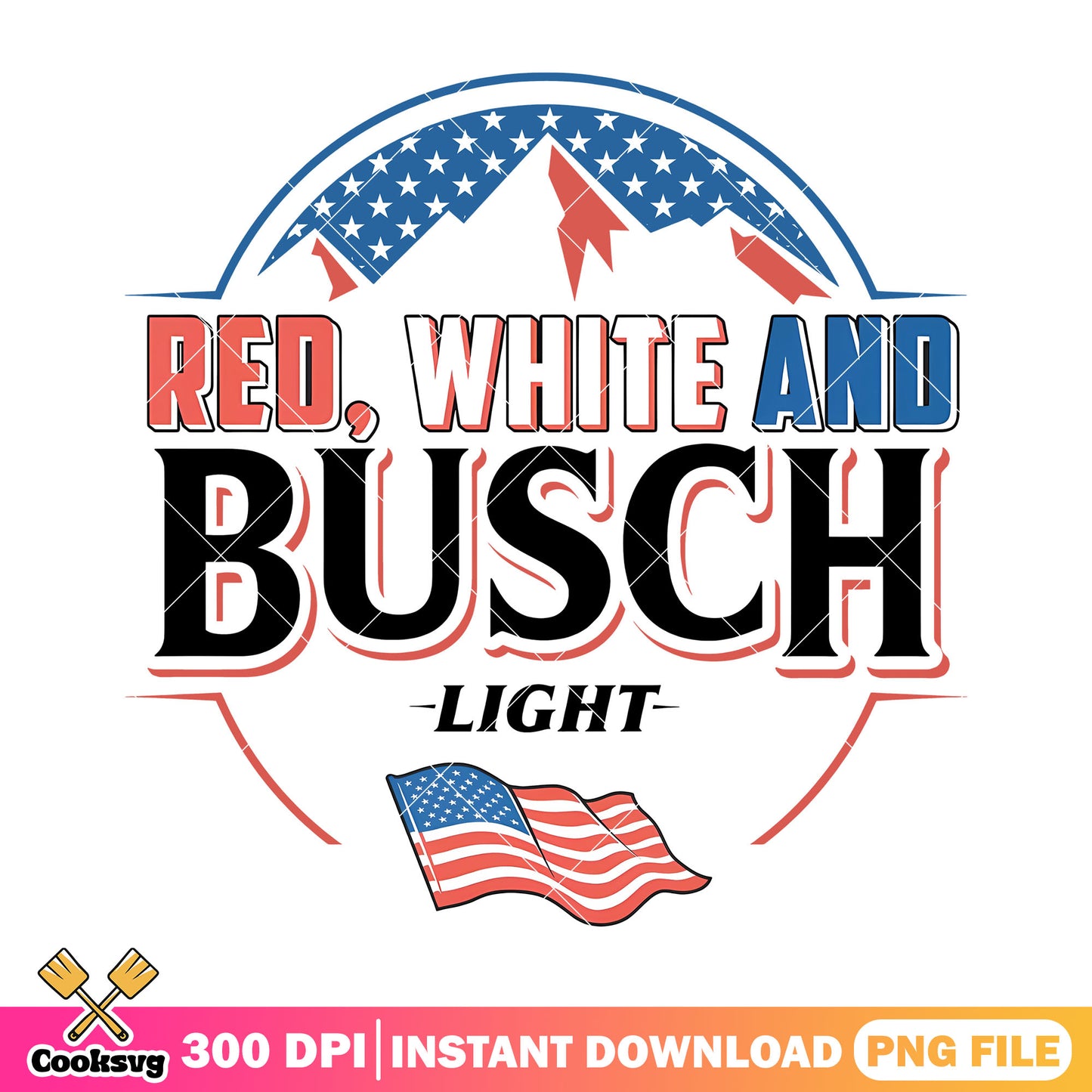 Red white busch light png design , busch light apple png, america flag png