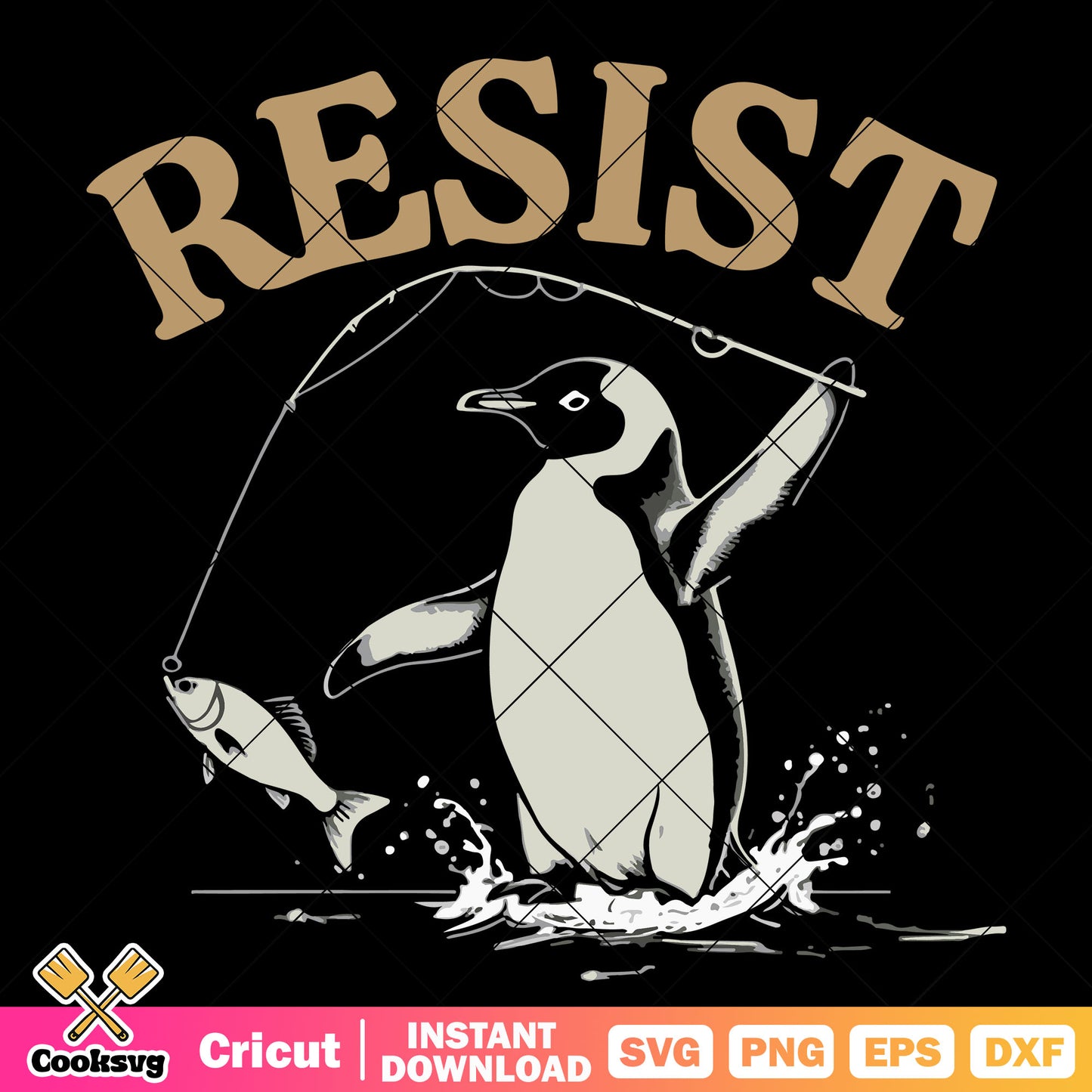 Resist penguins trump america svg, penguin top trumps svg