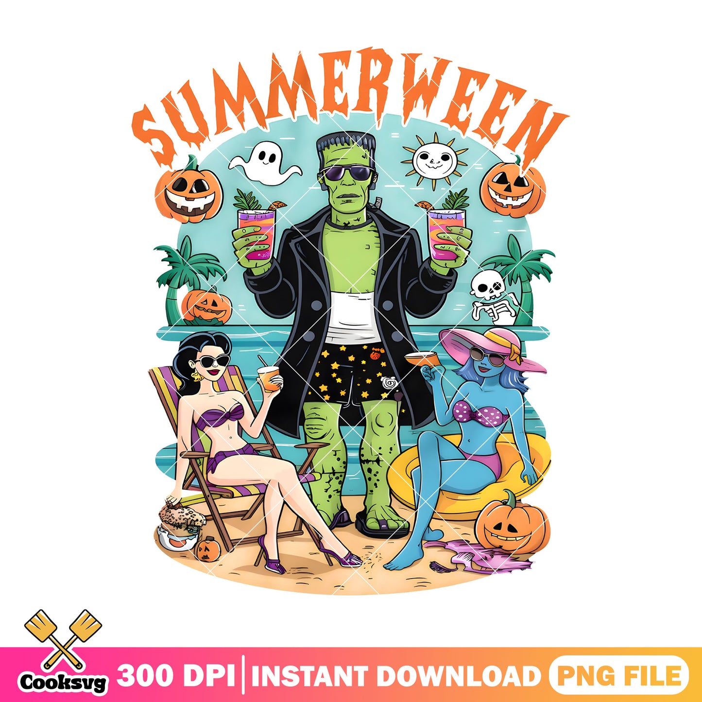 Retro Frankenstein monster png, halloween custome png, vintage air png