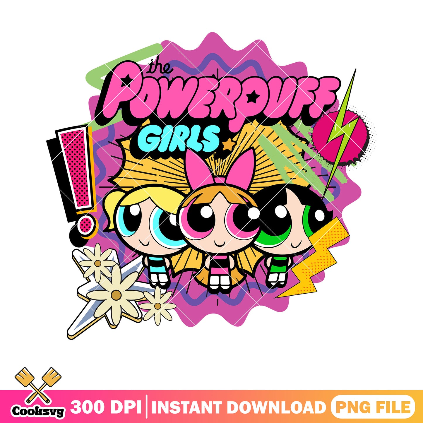 Retro The Powerpuff Girls trio png, 90s cartoons png, cartoon network png
