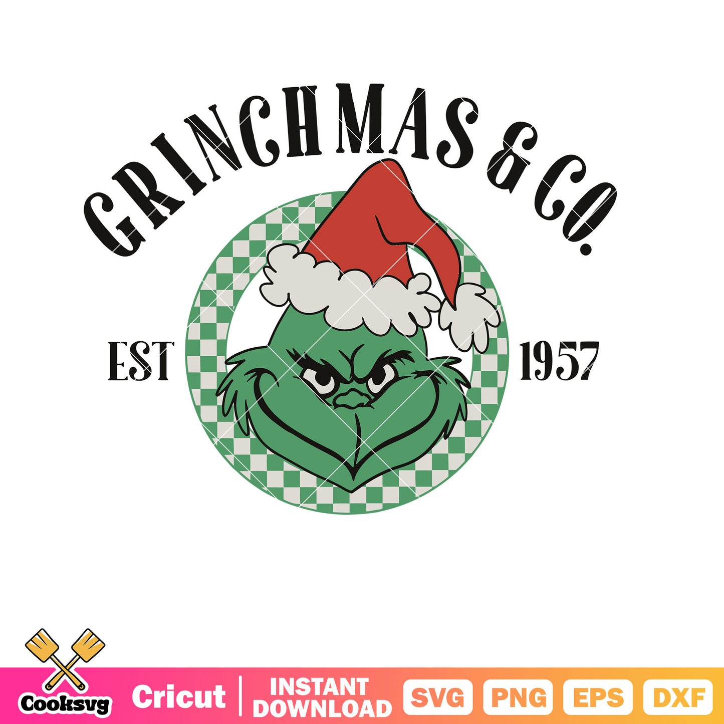 Retro Vintage Grinchmas And Co Est 1957 svg design, vintage grinch svg, christmas grinch svg