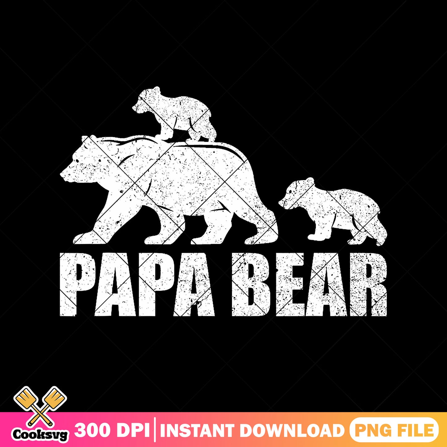 Retro vintage papa bear png, best dad png, bear dads png