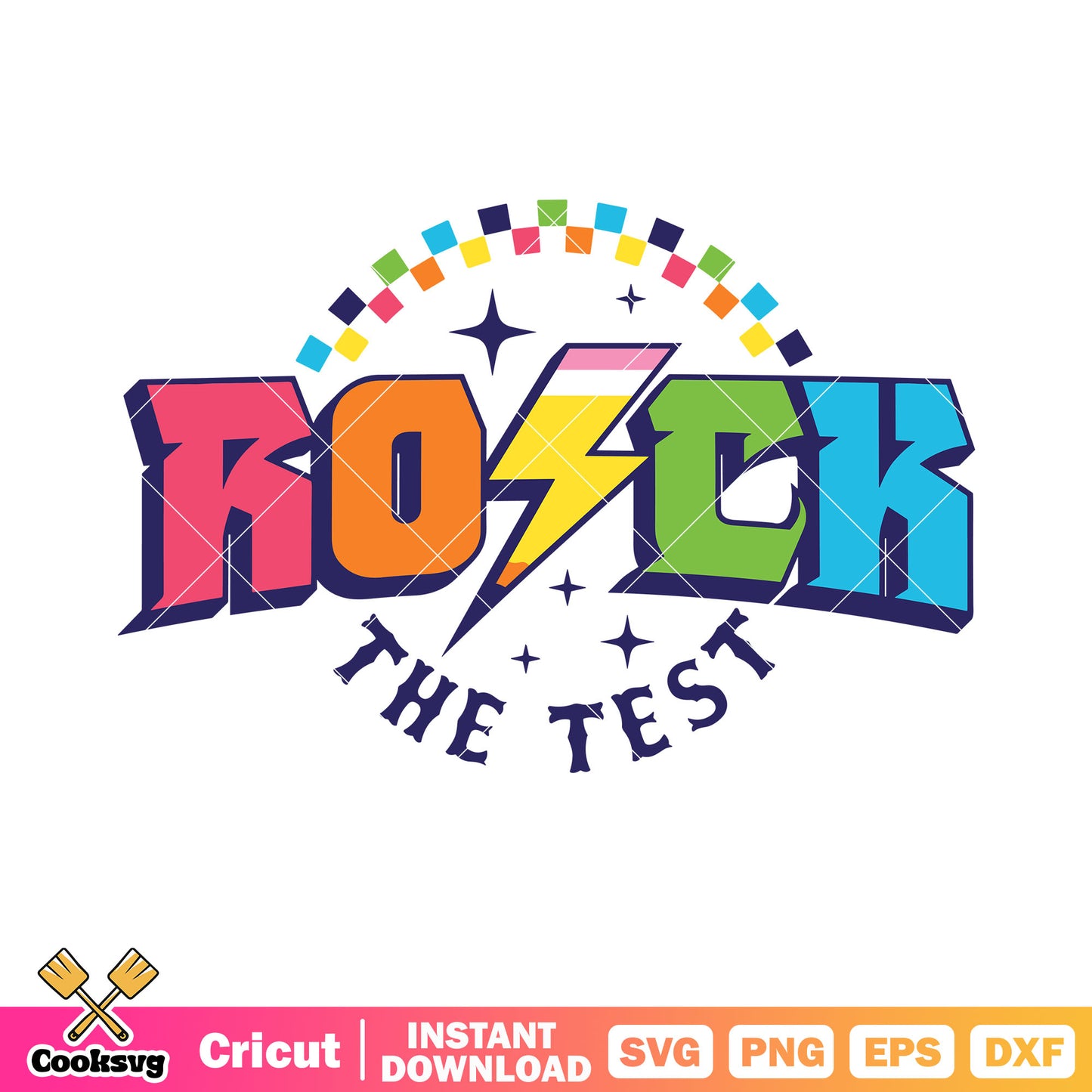 Rock the test svg, yellow lightning svg, starry night svg