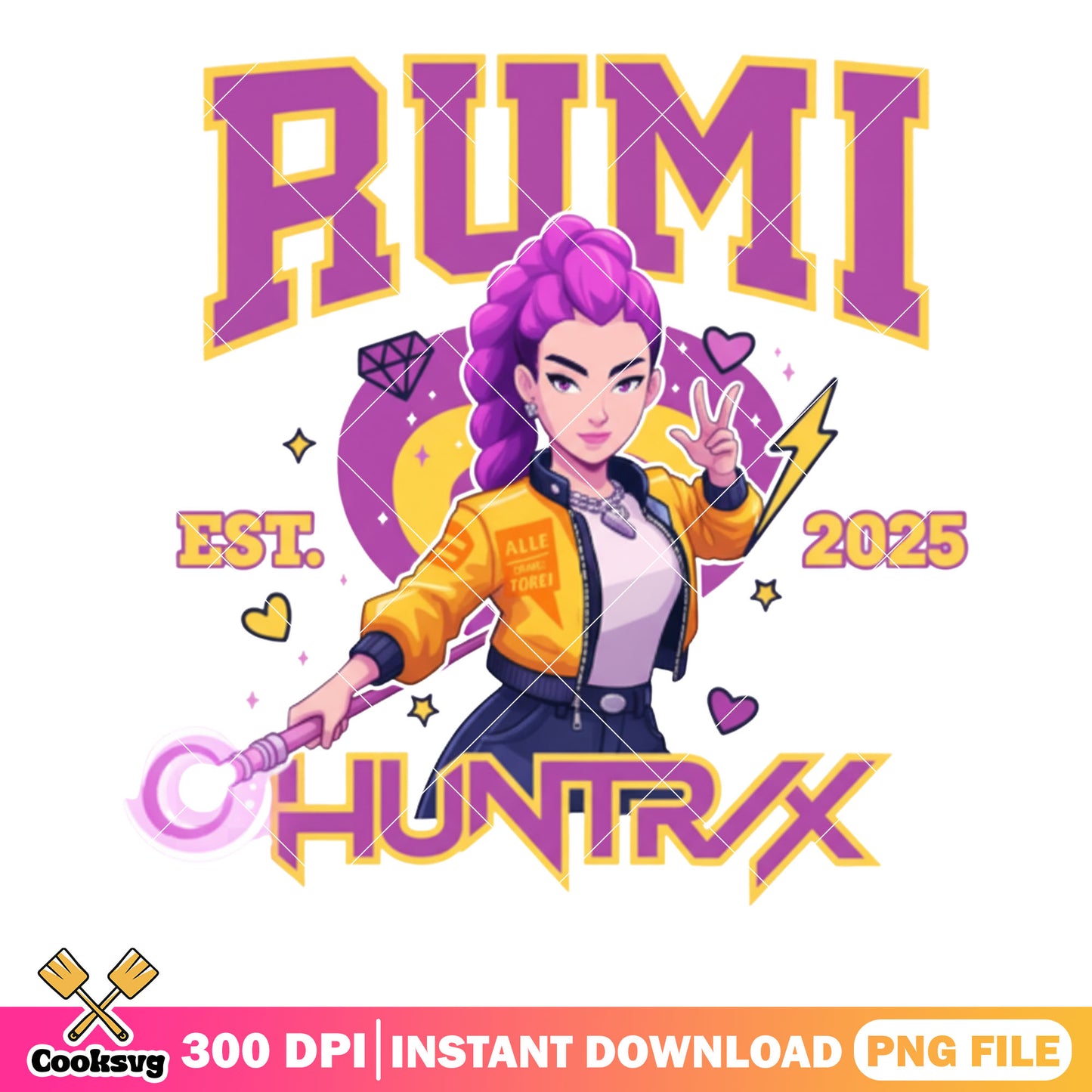 Rumi huntrix member kpop png, kpop character png, anime girl png