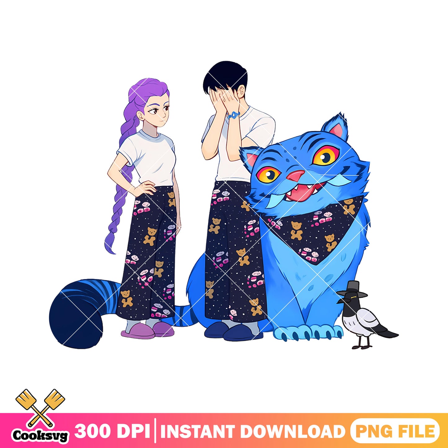 Rumi jinu with pet png, rumi jinu png, kpop demon hunters png