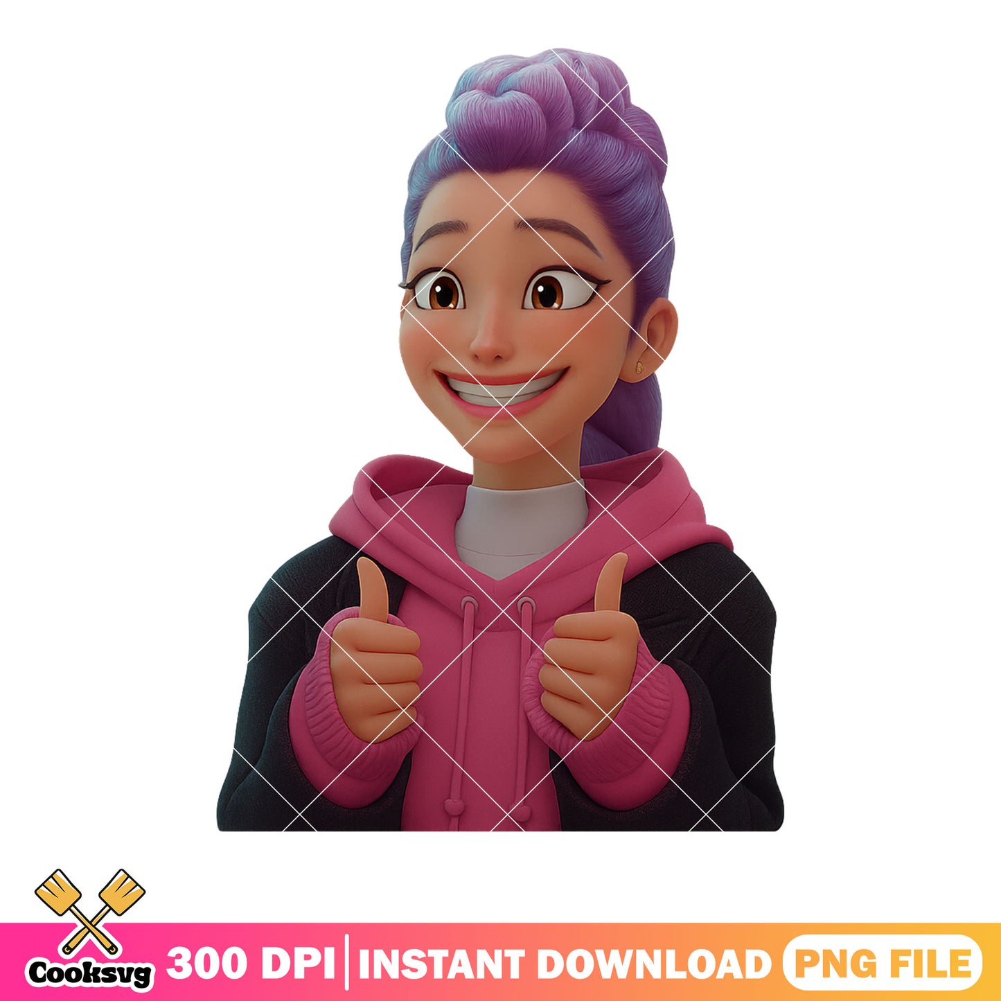 Rumi kpop anime pose png, rumi pose png, anime poster pose png