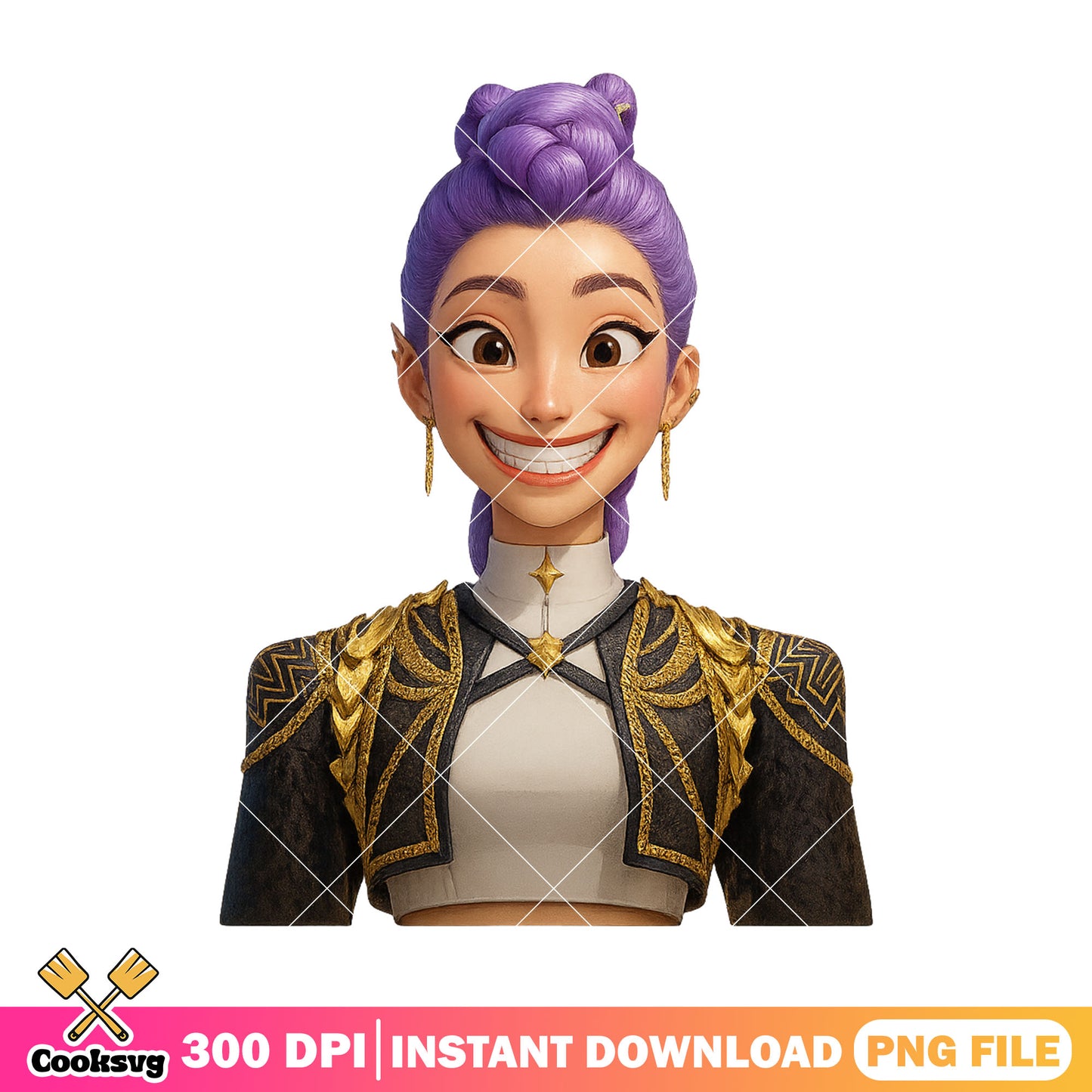 Rumi ridiculous face png, rumi huntrix png, kpop huntrix png