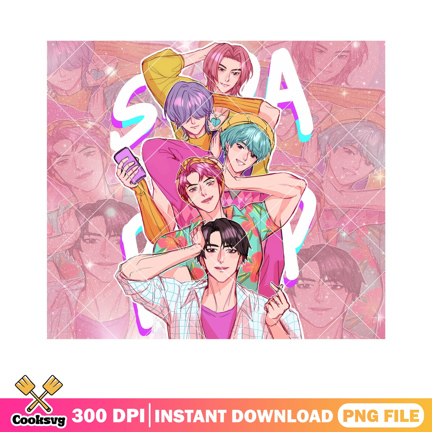 Saja boys anime pose kpop png, kpop pose png, sticker anime boy png