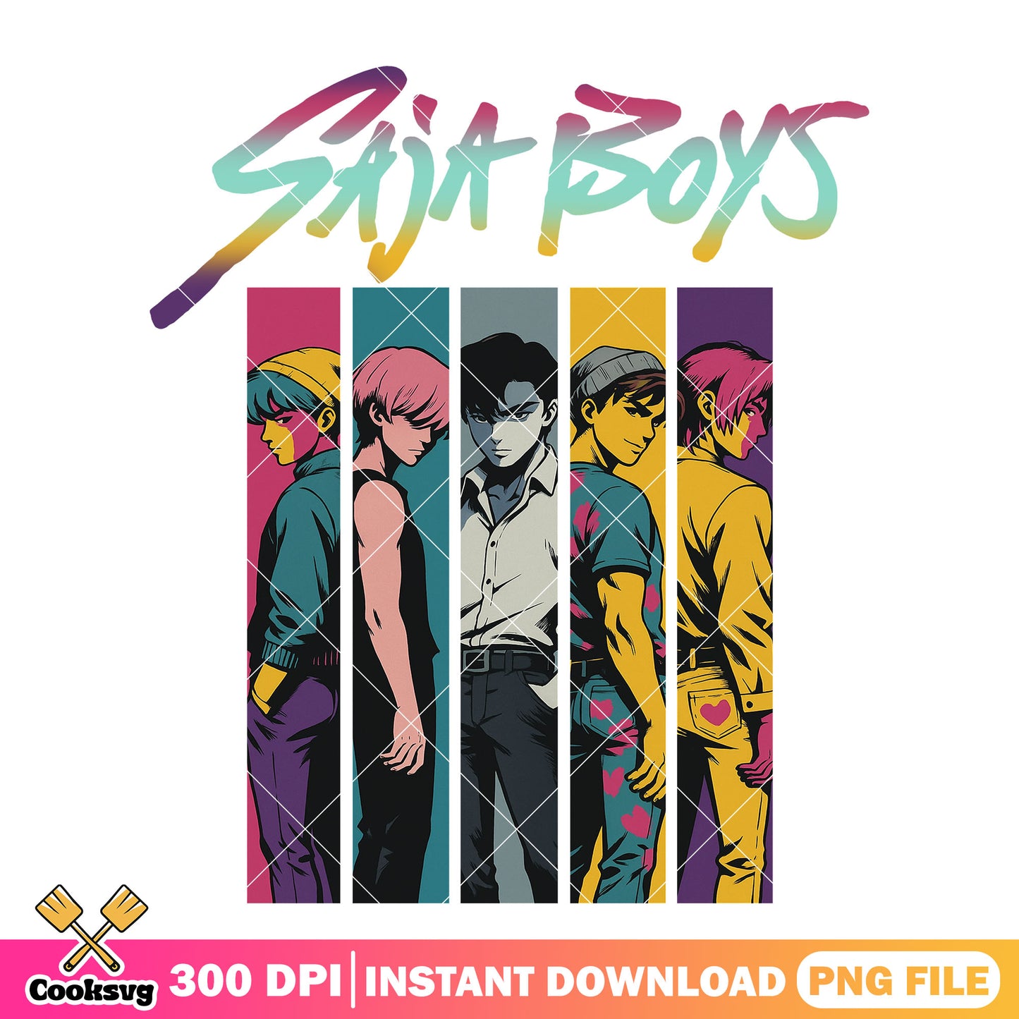 Saja boys cold design png, kpop saja png, love saja boys png