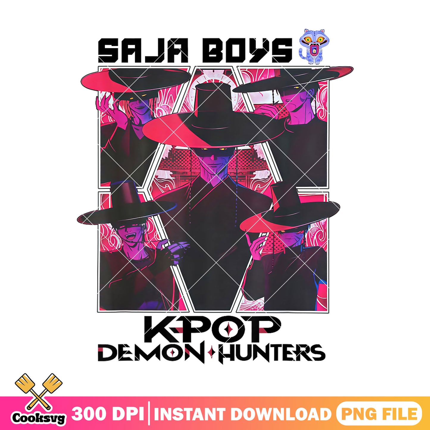 Saja boys cool design png, kpop hunters png, huntrix movie png