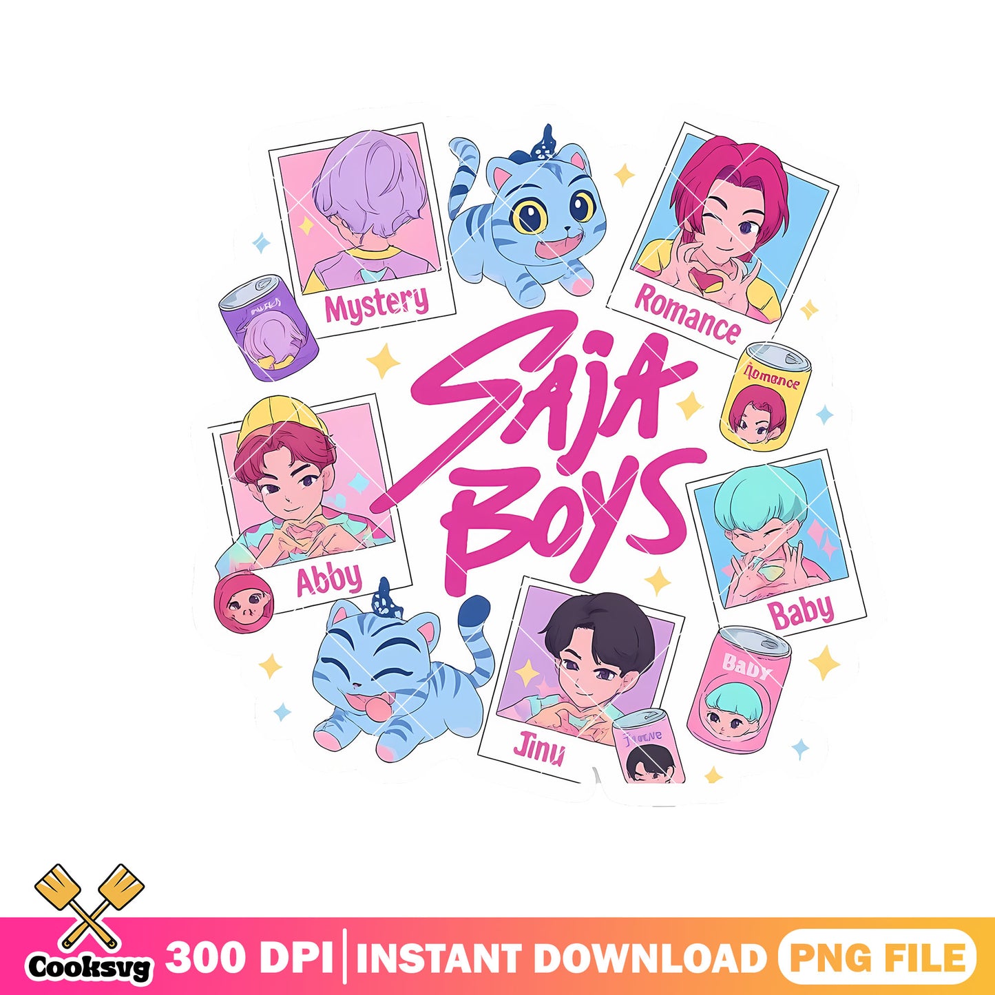 Saja boys pretty design png, love saja boys png, romance saja png