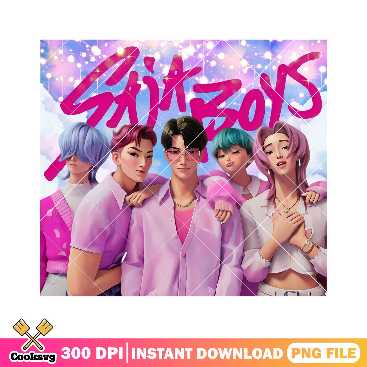 Saja boys the pink lover png, saja boys band png, kpop hunters png