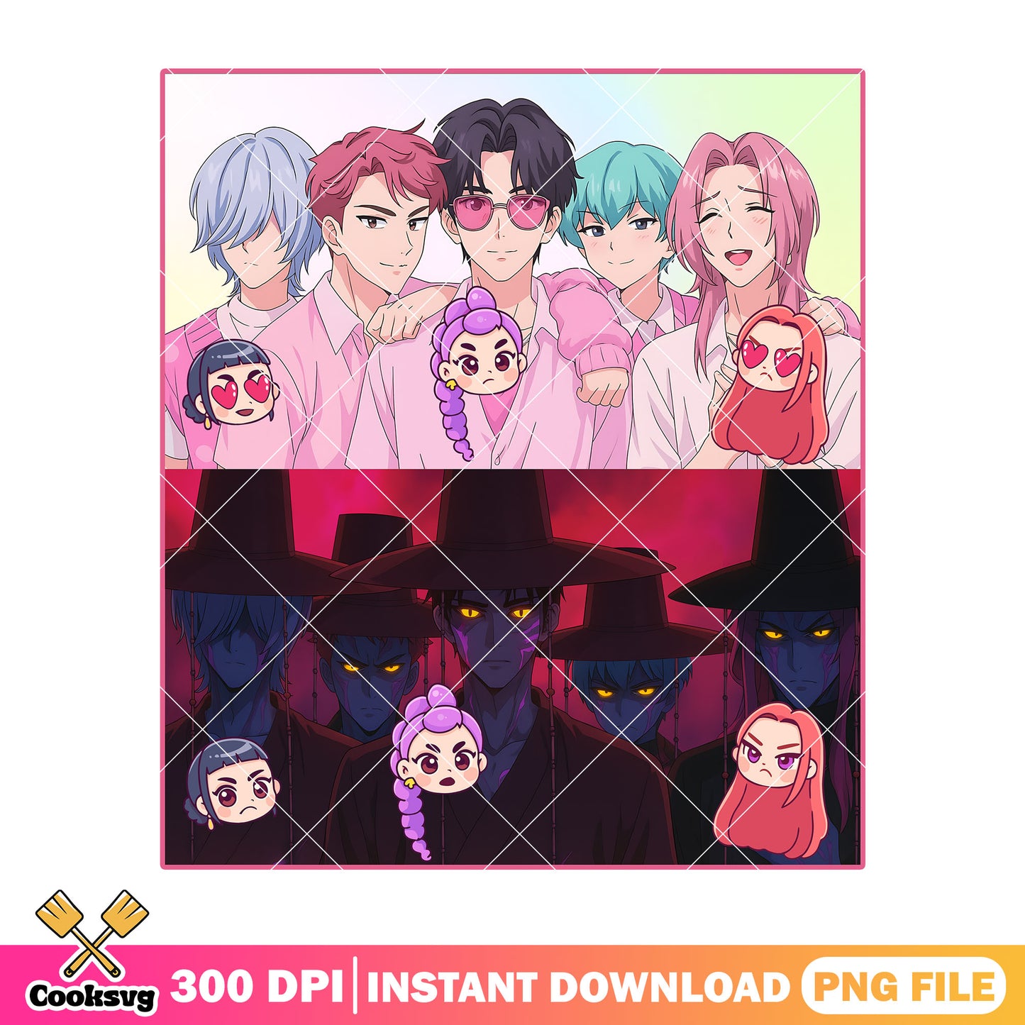 Saja boys two side png, saja boys band png, love saja boys png