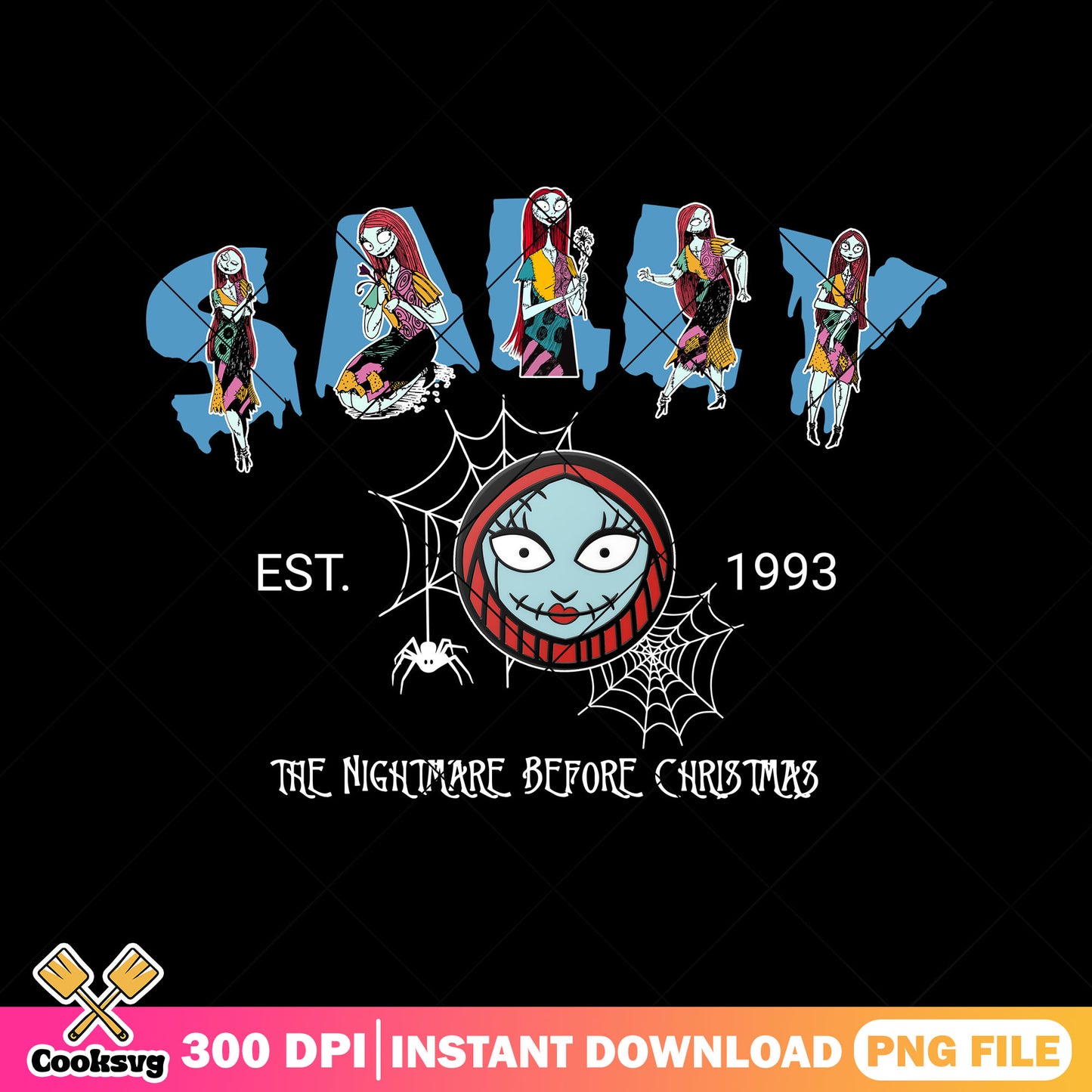 Sally head est 1993 png, scary halloween png, cartoon disney png
