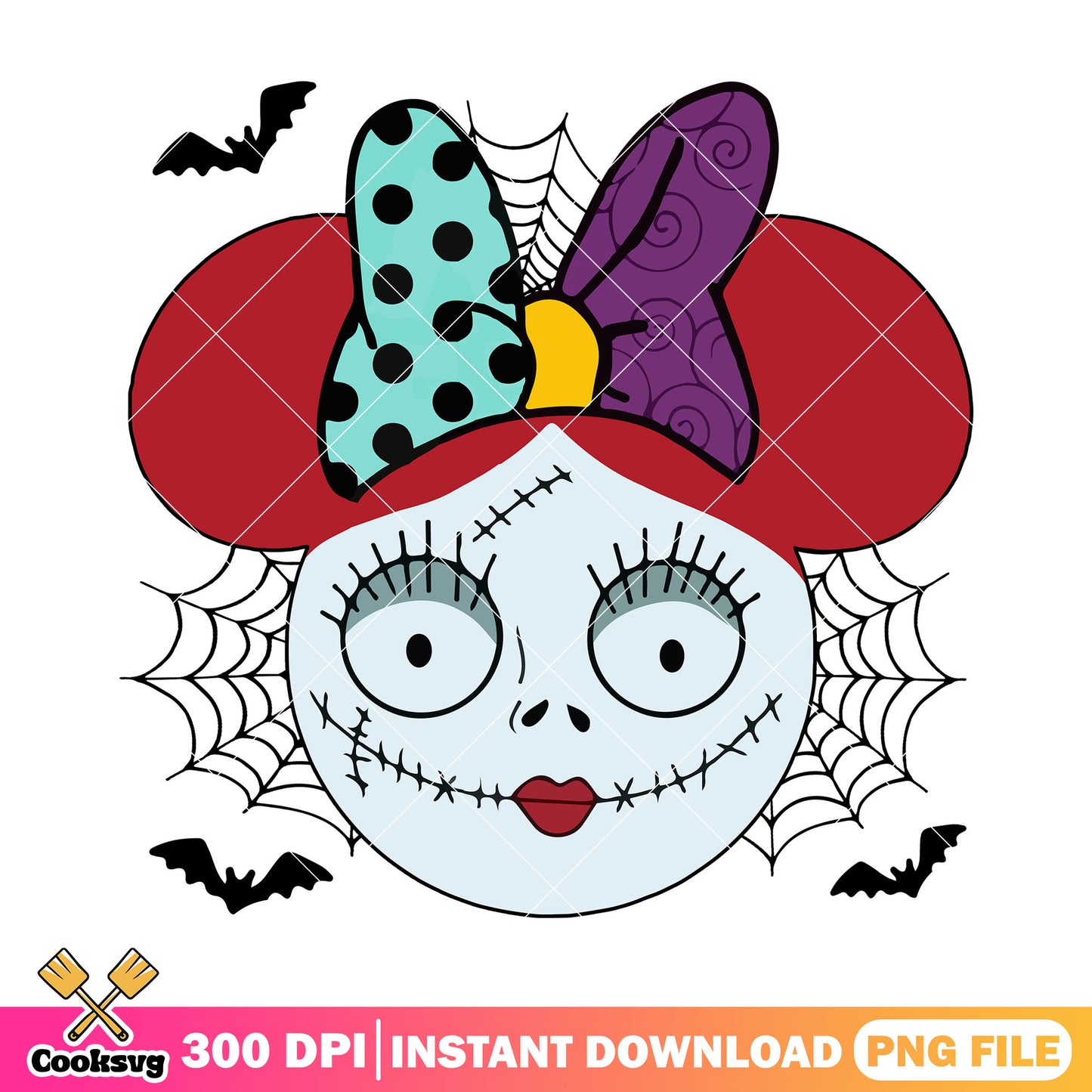 Sally mickey halloween png, sally head png, mickey halloween png