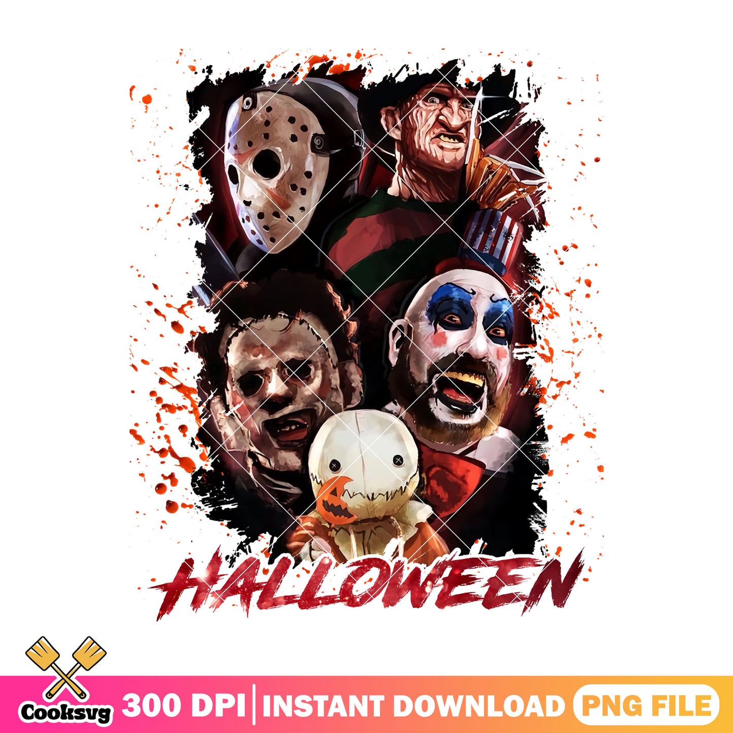 Sam and halloween movie characters png, happy halloween png
