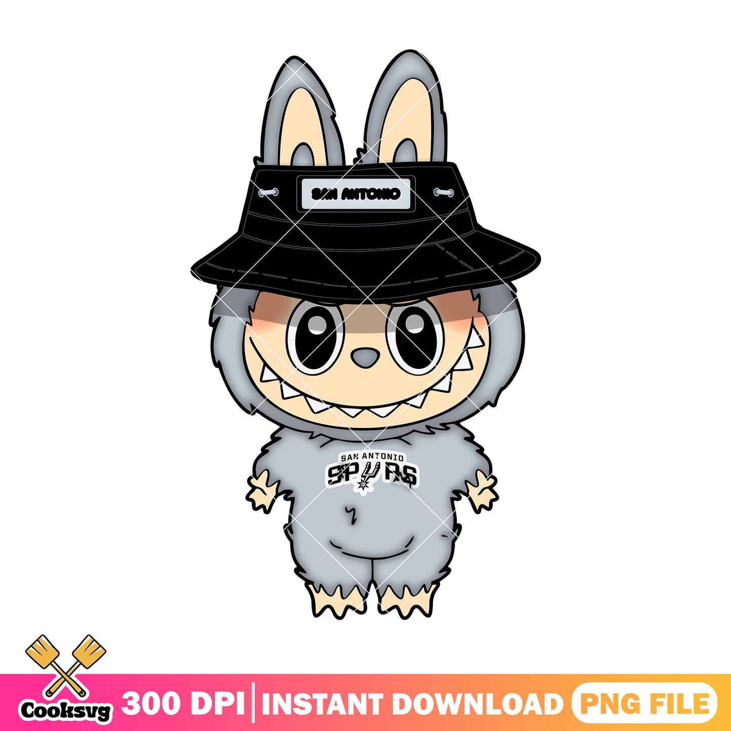 San antonio labubu baseball png, labubu grey png, labubu cartoon png