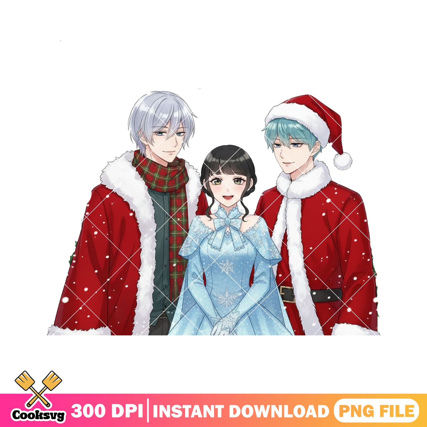 Santa costume christmas png, kpop demon hunters png, saja boys png