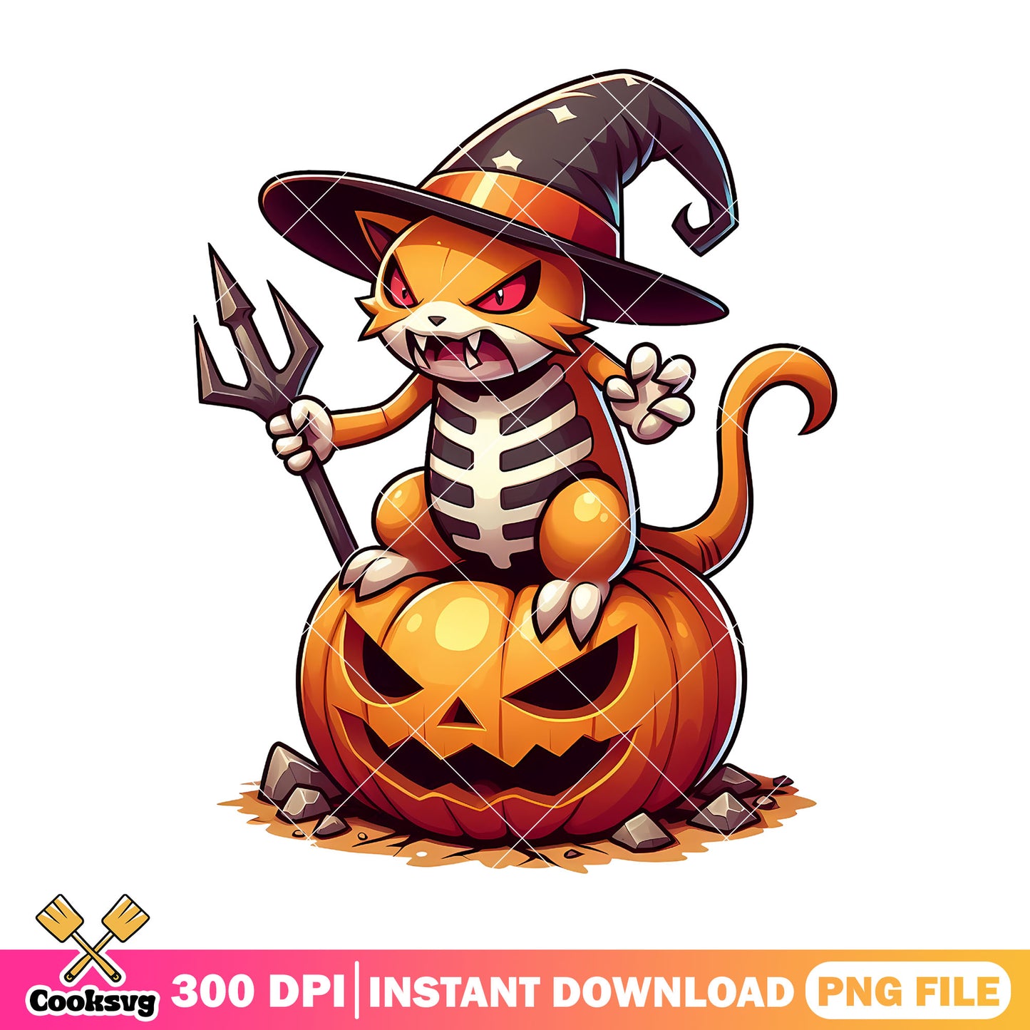 Scary Cat Halloween png, halloween kids png, cartoon cat png