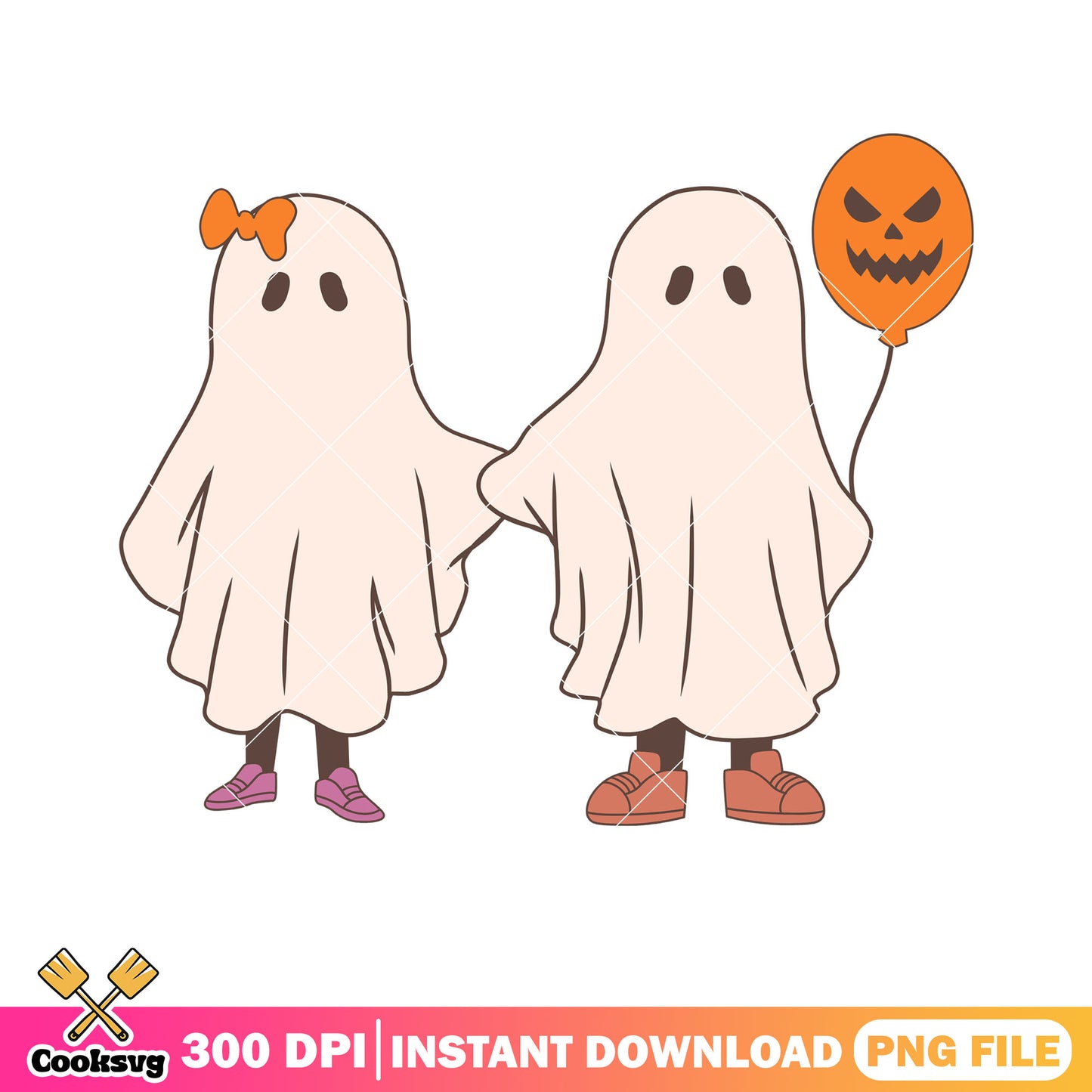Scary balloon ghost png, ghost costume png, halloween scary png