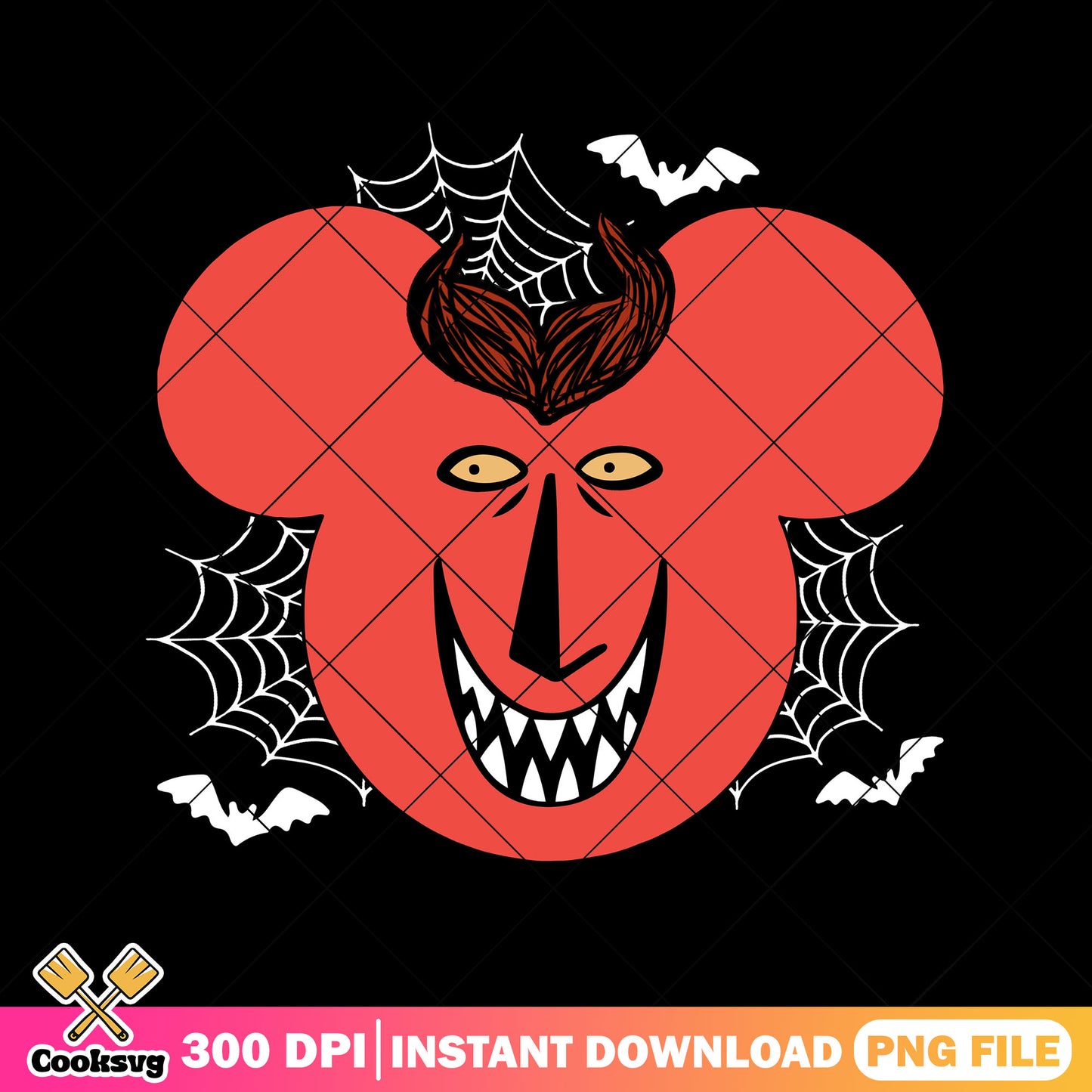 Scary mickey demon png, mickey head png, scary halloween png