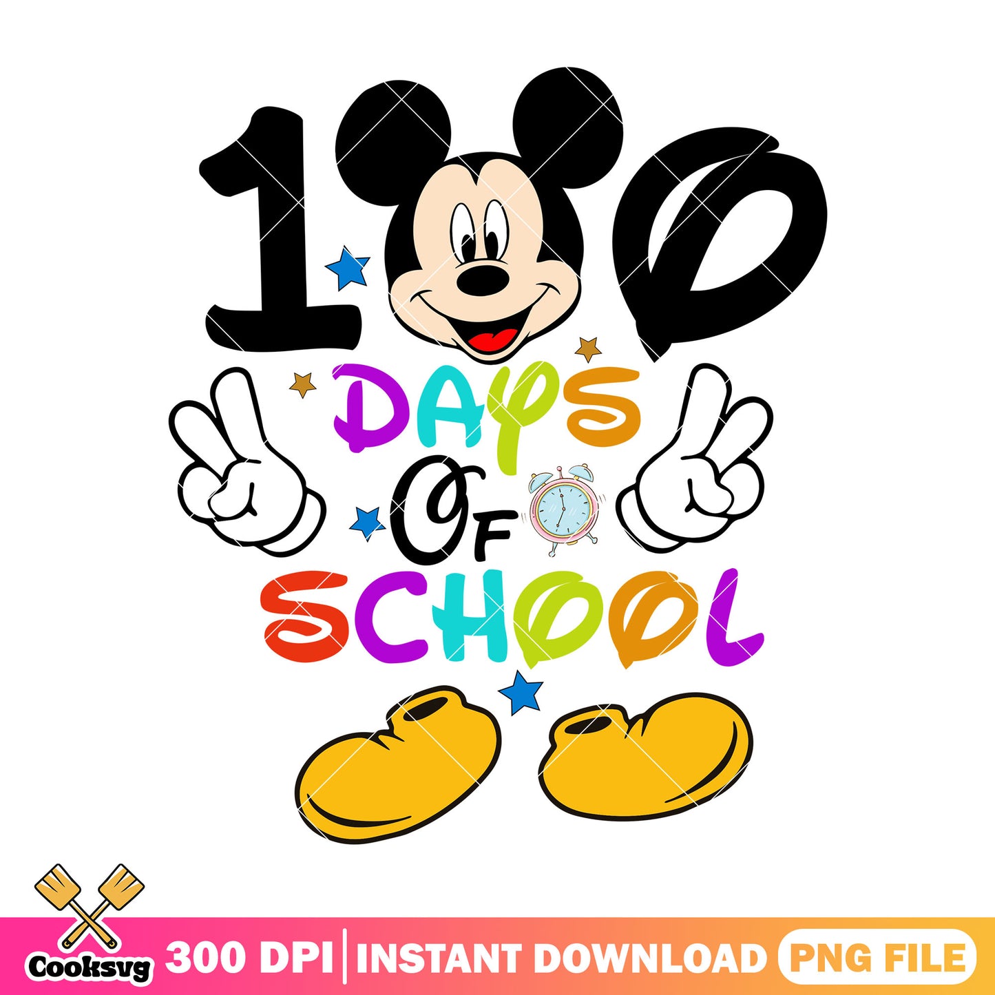 School 100 days disney png, back to school day png, mickey mouse png