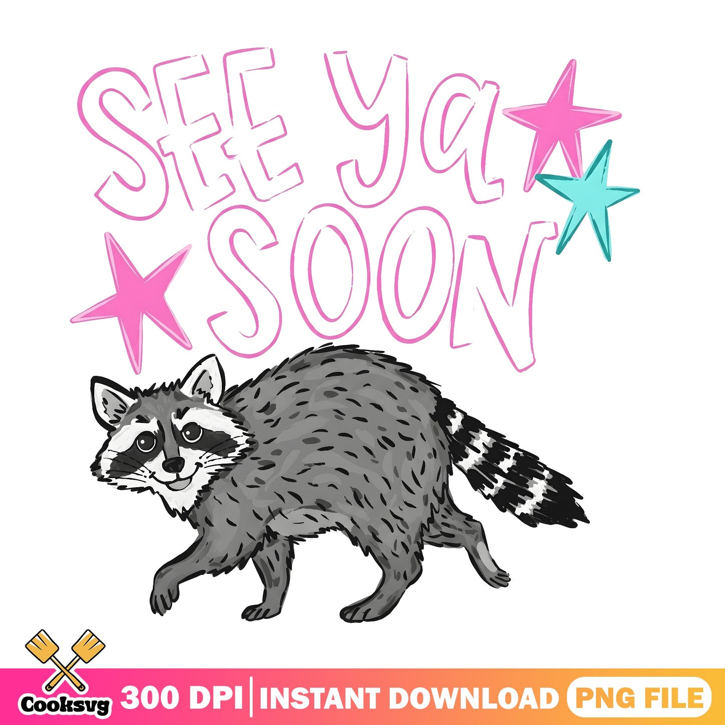 See Ya Soon Raccoon PNG, Funny Raccoon PNG, Cute Animal PNG