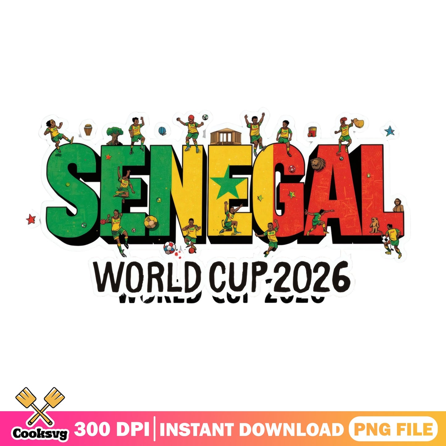 Senegal World Cup 2026 PNG, Soccer Football Fan PNG, FIFA PNG