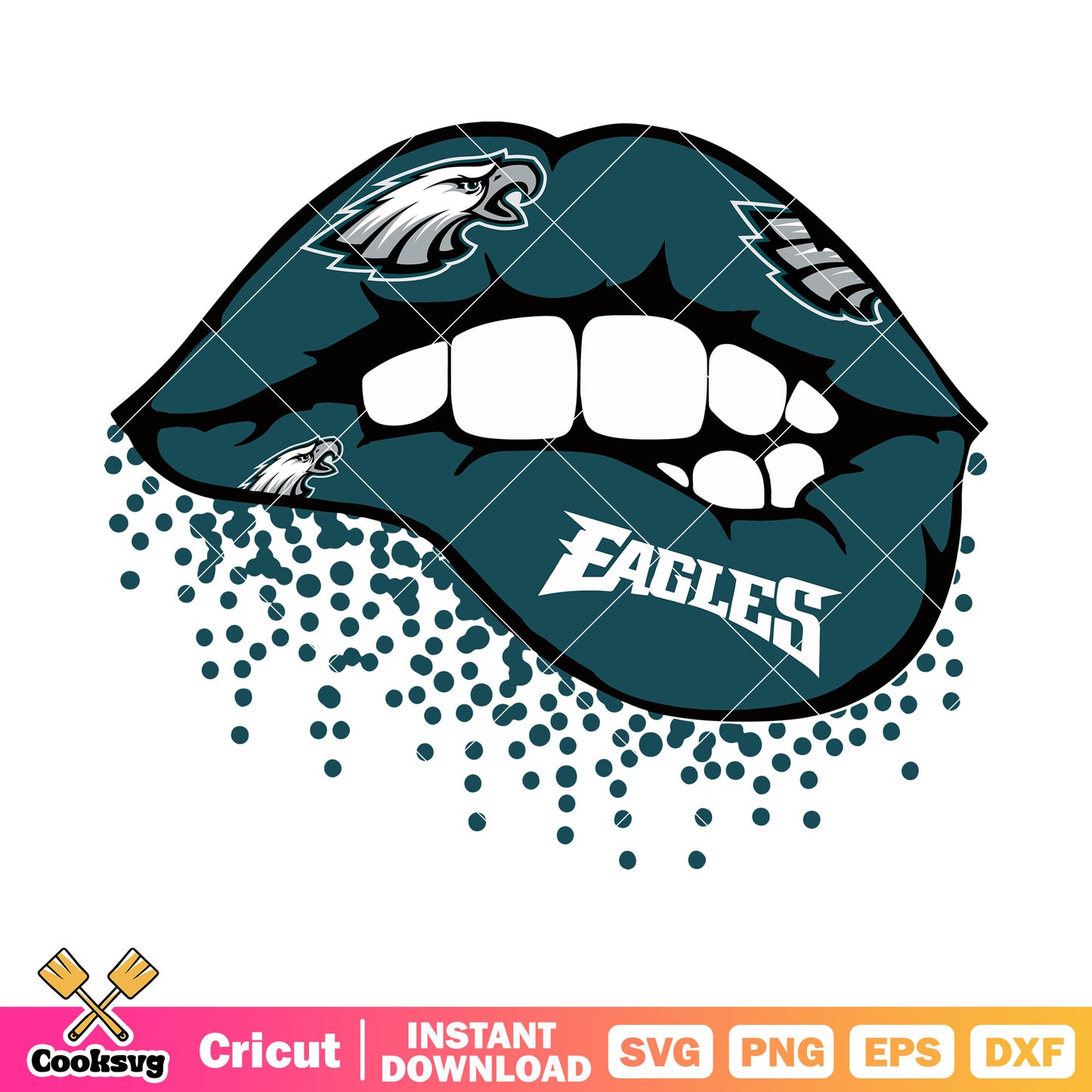 Sexxy bite lips svg, Philadelphia Eagles svg, nfl team svg