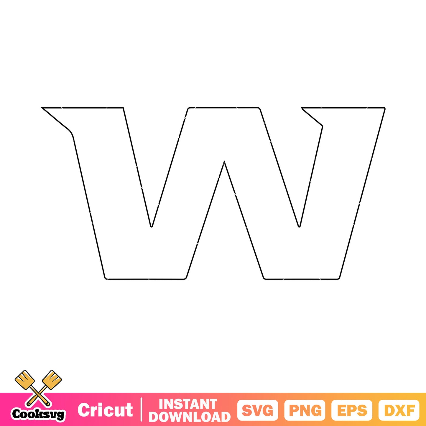 Shinny W white word svg, washington redskin svg, nfl football team svg