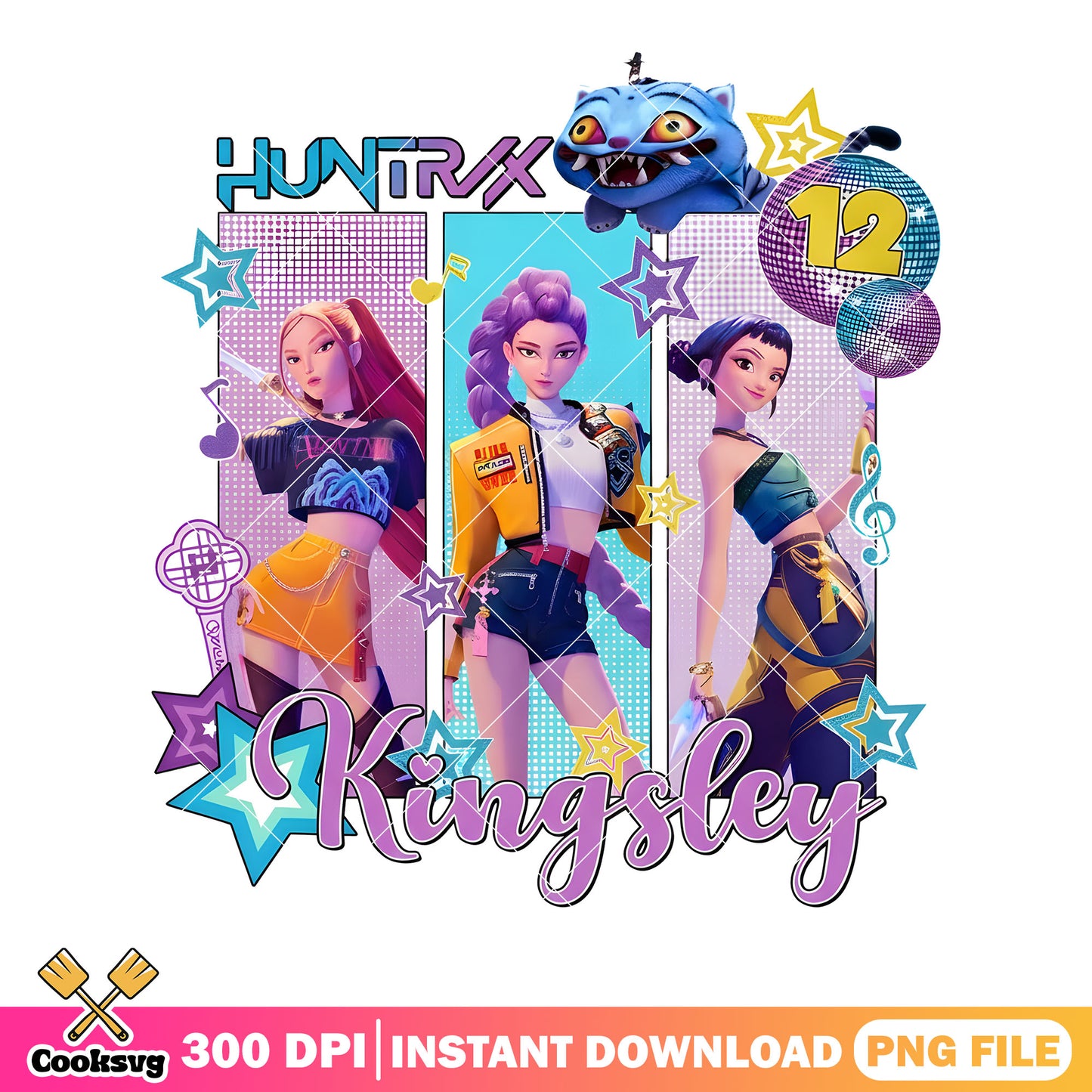 Shinny blue star huntrix png, huntrix birthday png, huntrix team png
