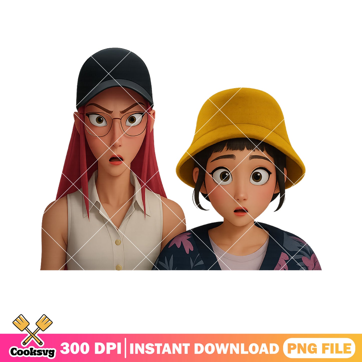 Shock face Mira zoey png, huntrix mira png, kpop demon hunters png