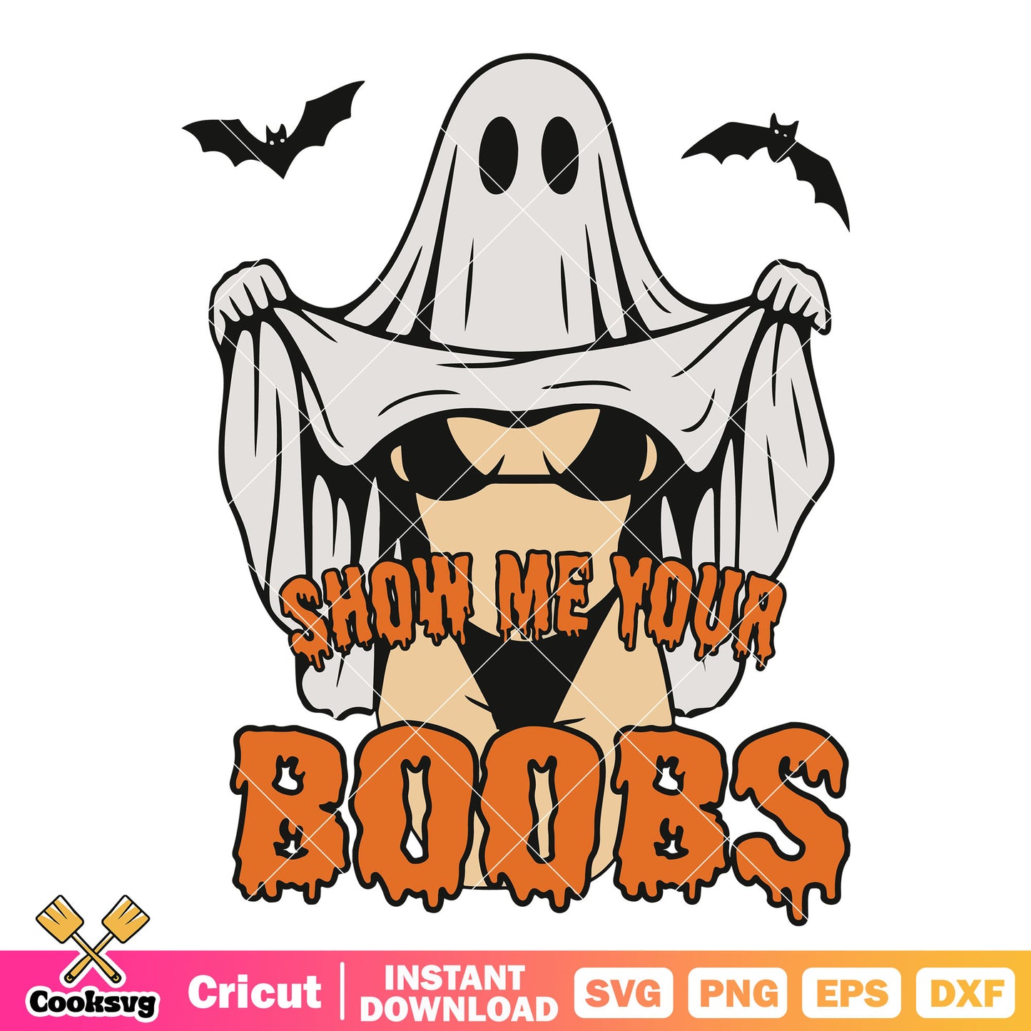 Show me your boobs svg, boo halloween svg, sexy ghost svg