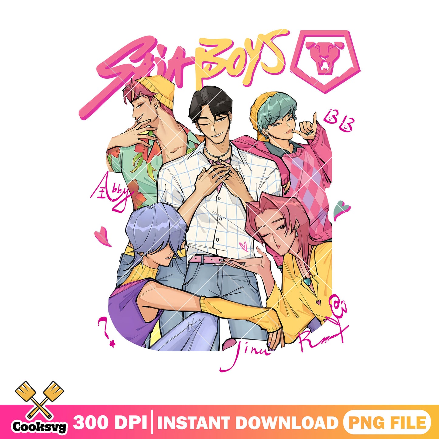 Signature saja png, love saja boys png, kpop demon hunters png