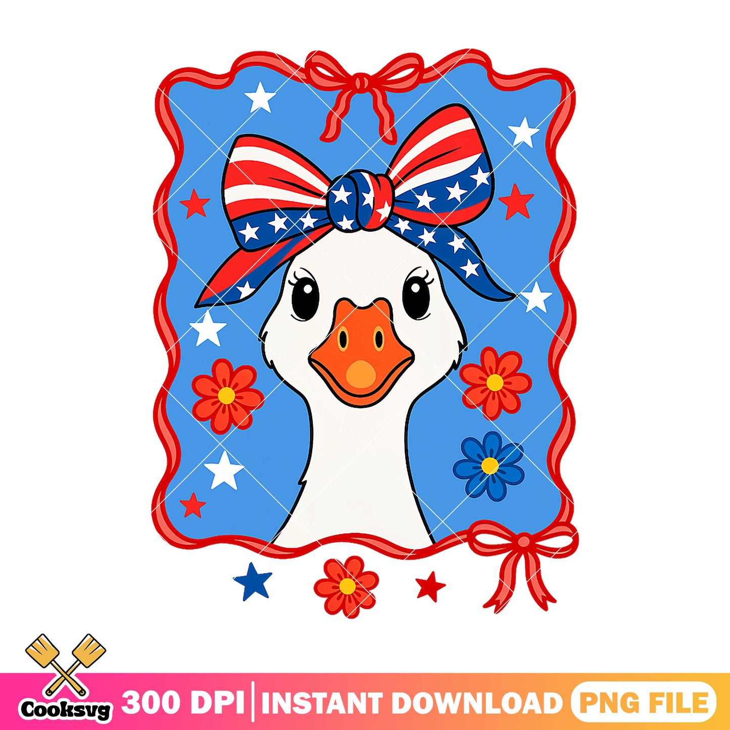 Silly goose america bow file png, silly goose png, goose america png
