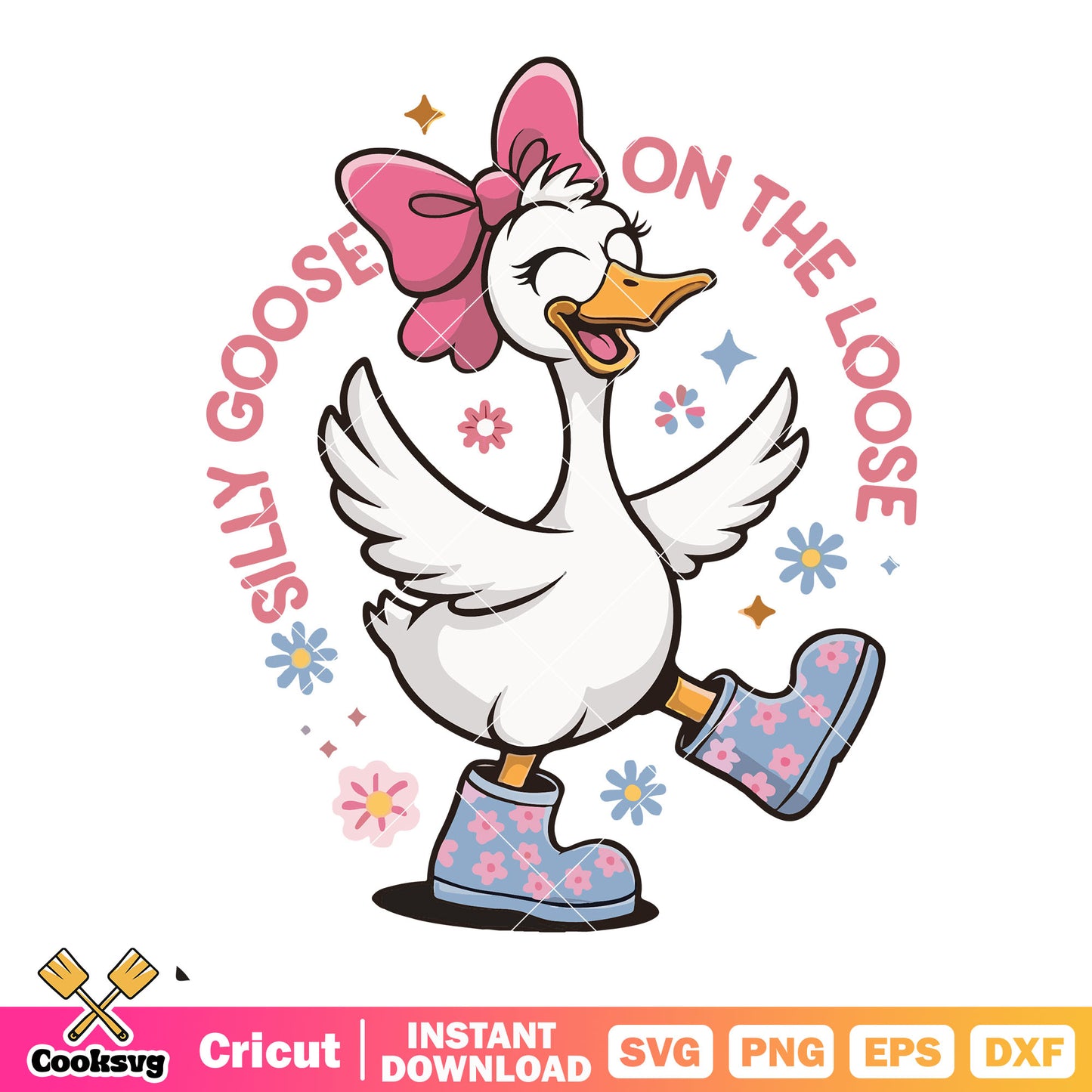 Silly goose girl on the loose svg, silly goose svg, loose on the goose svg