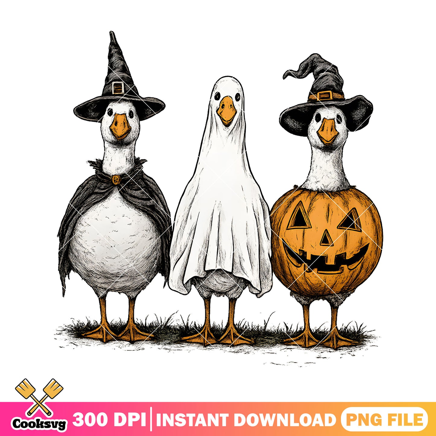 Silly halloween vibes png, silly goose png, goose halloween png