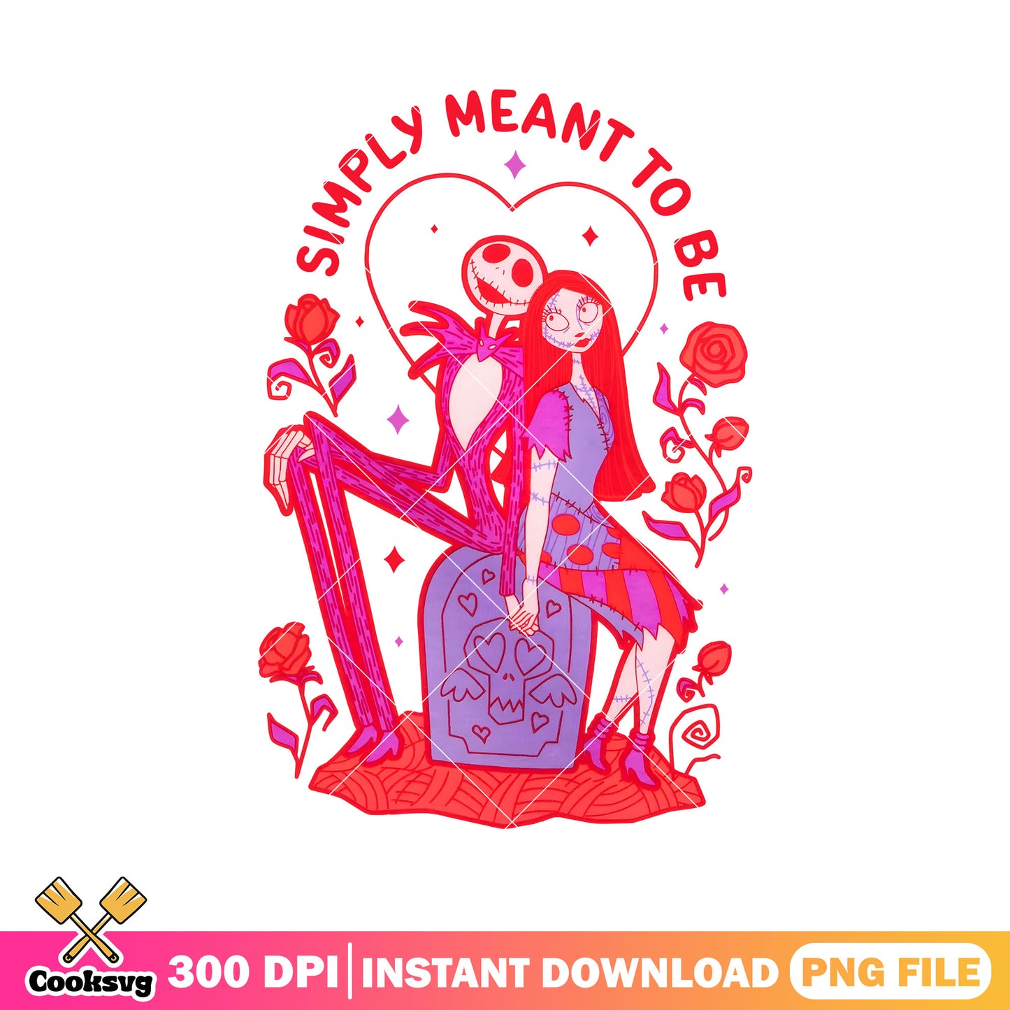 Simply mean to be valentine png, jack skellington png, jack valentine png