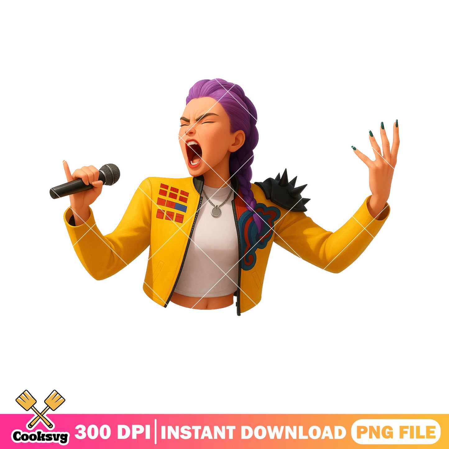 Singer rock style rumi png, huntrix rumi png, huntrix kpop png